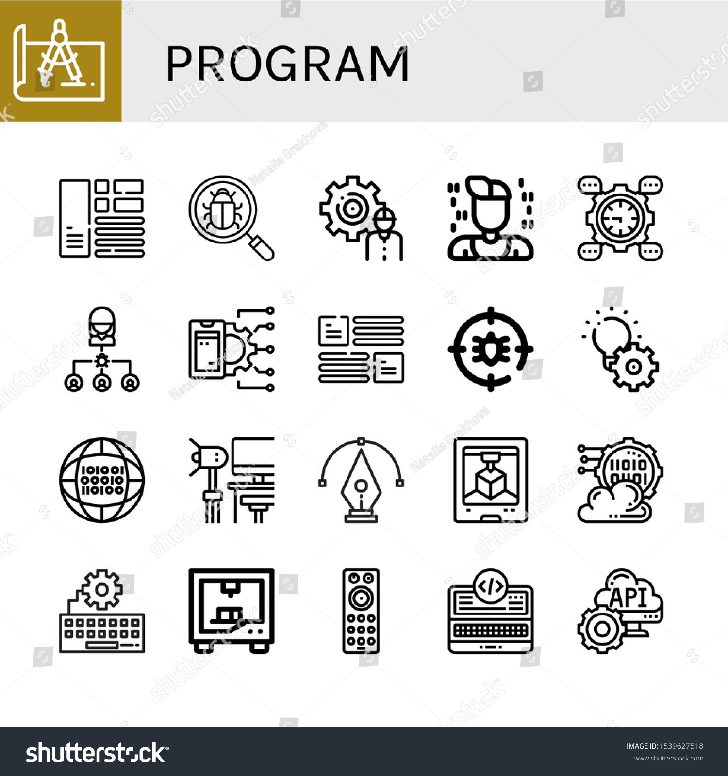 Program Simple Icons Set Contains Such Stock Vector (Royalty Free ...
