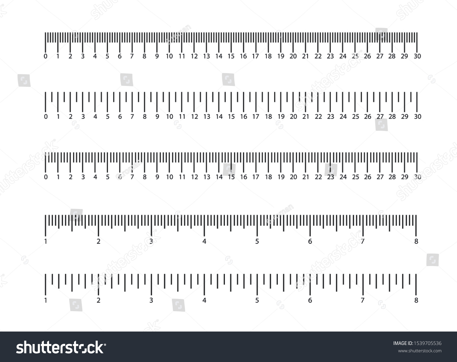 Set Size Indicators Different Unit Distances Stock Vector (Royalty Free ...