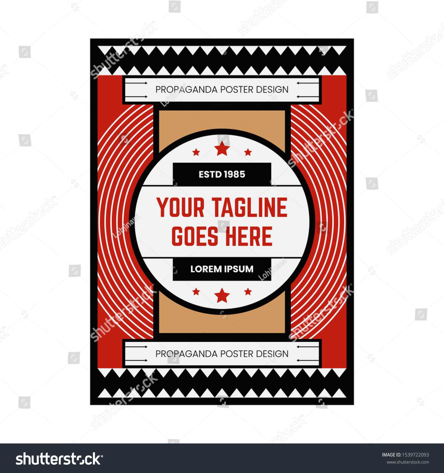 Retro Propaganda Poster Design Template Stock Illustration 1539722093 ...