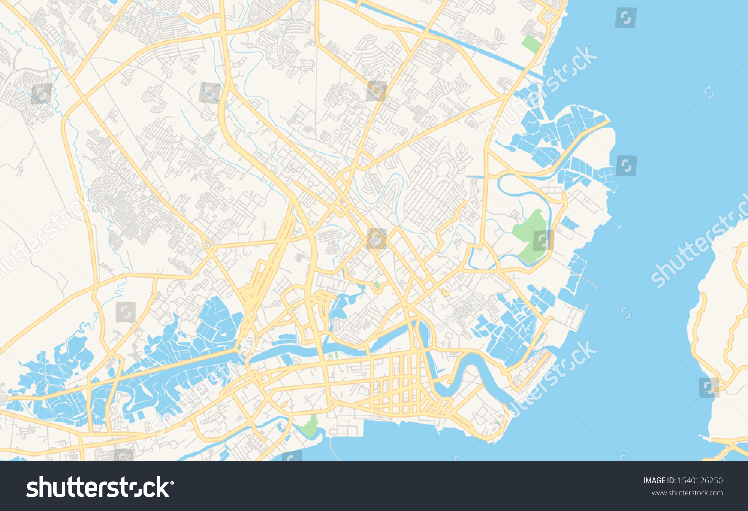 Printable Street Map Iloilo City Province Stock Vector (Royalty Free ...