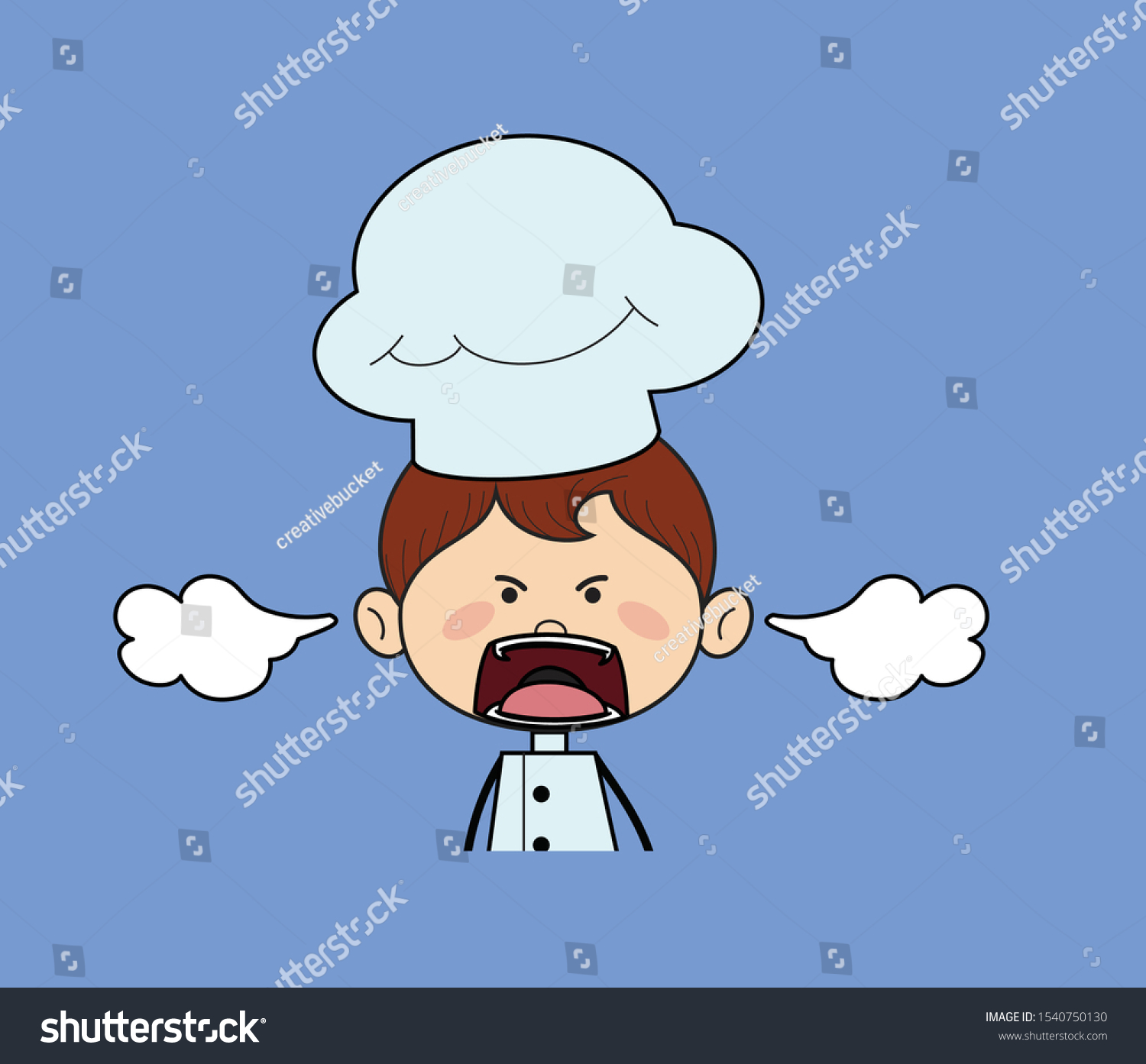 Chef Cartoon Screaming Aggression Stock Vector (Royalty Free ...