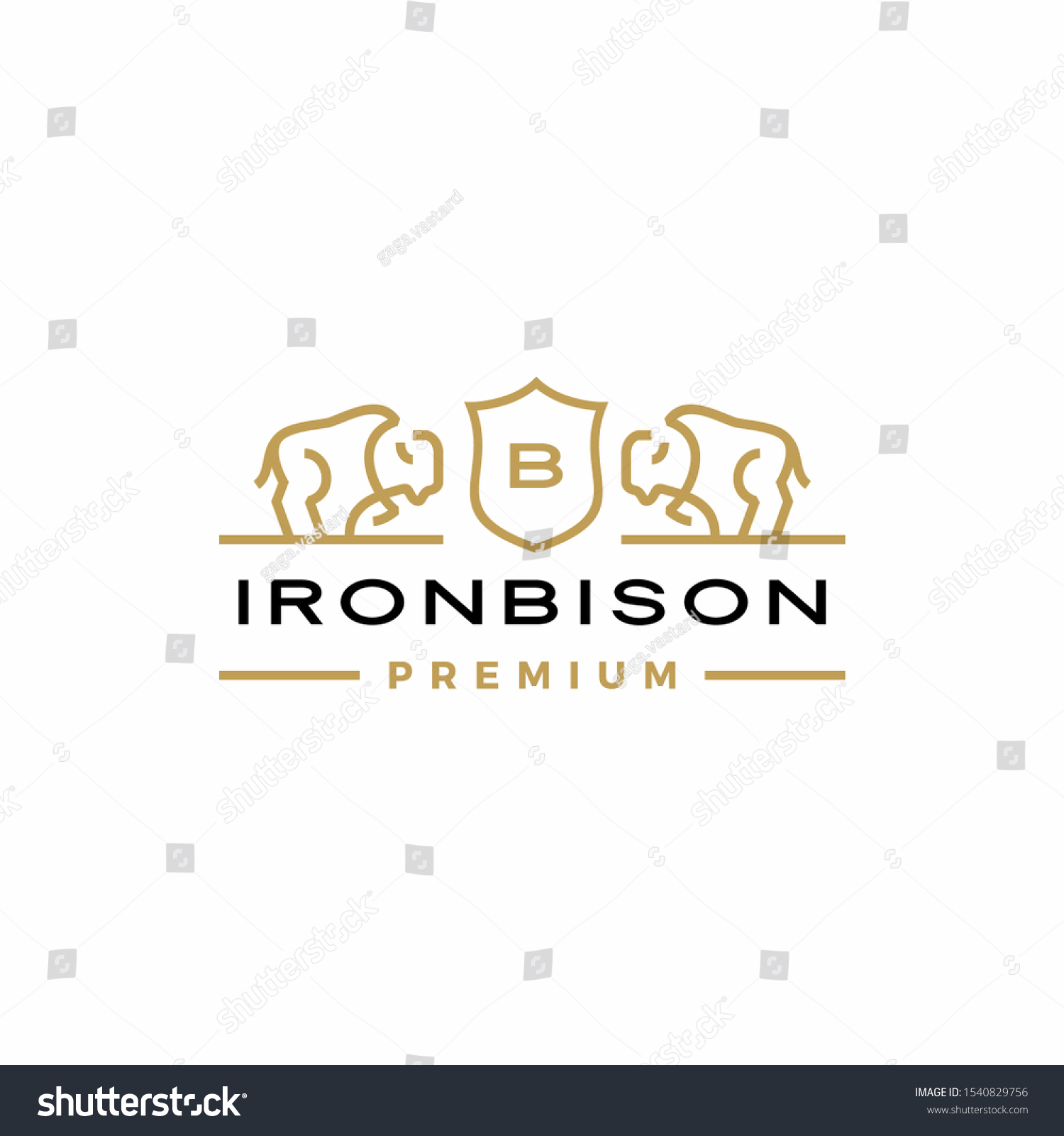 Bison Coat Arms Logo Vector Icon Stock Vector (royalty Free) 1540829756 