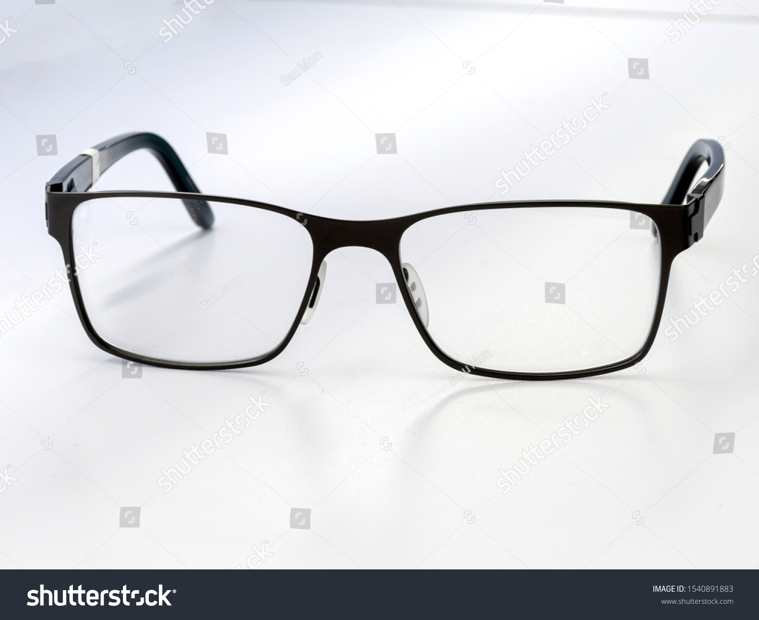 Metalic Eyeglasses Frames Isolated White Background Stock Photo