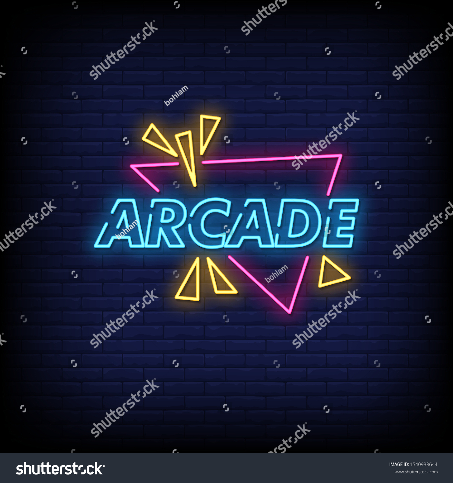Arcade Neon Signs Style Text Vector Stock Vector (Royalty Free ...