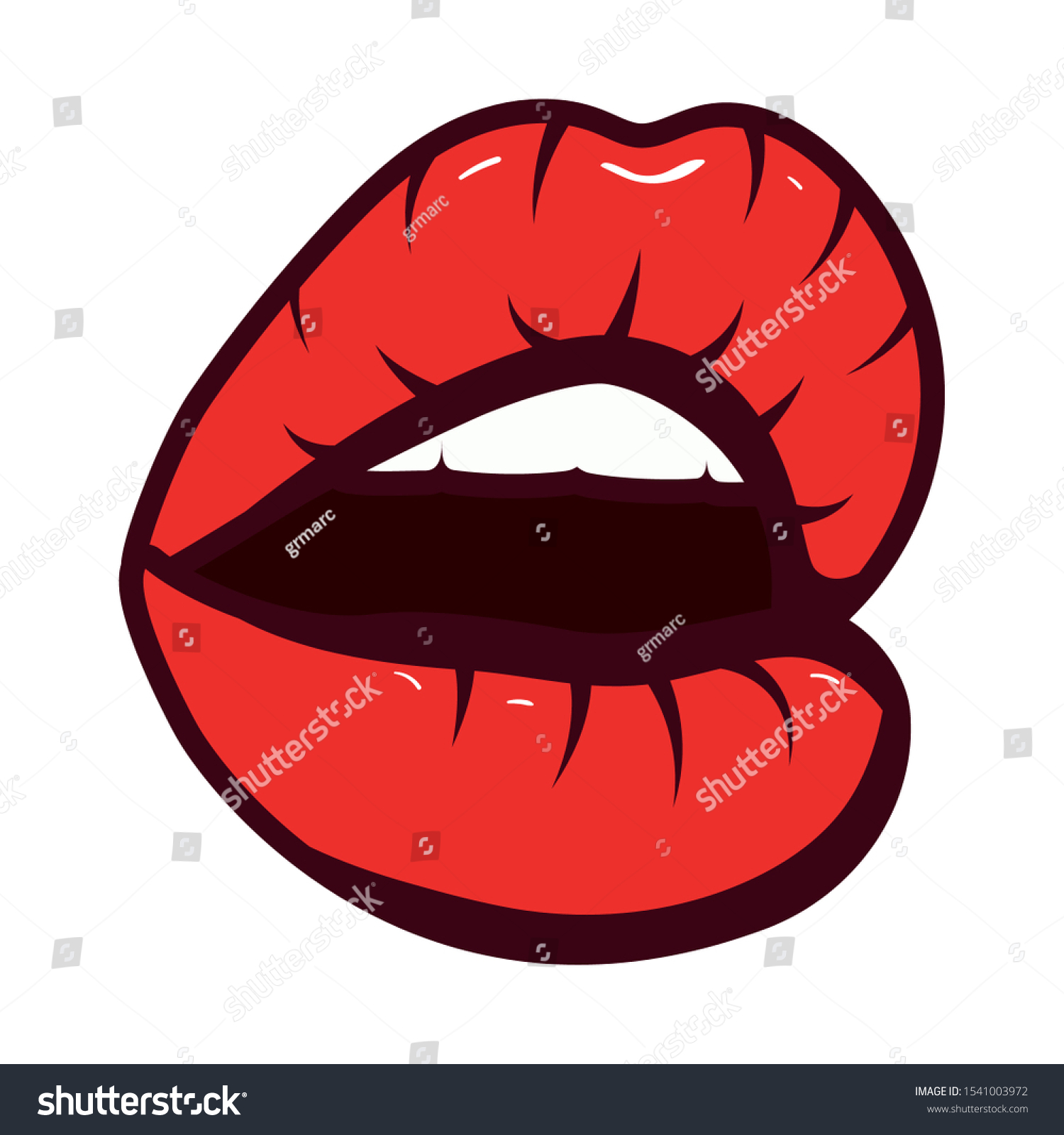 Sexy Woman Mouth Pop Art Style Stock Vector Royalty Free 1541003972