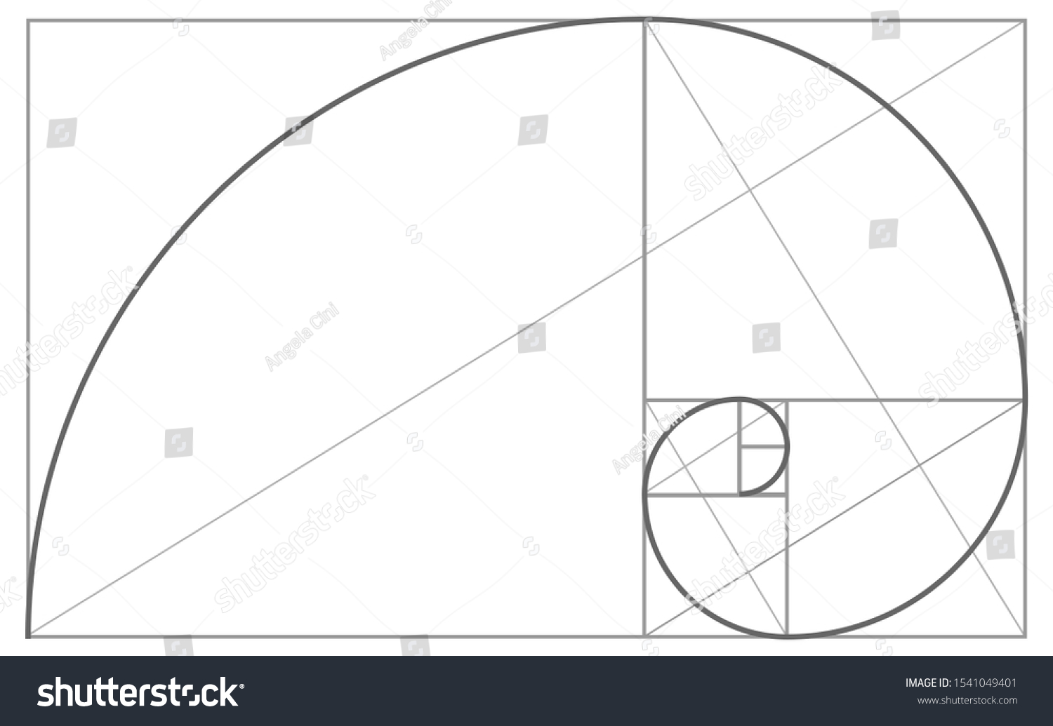 Fibonacci Golden Ratio Background Illustration Stock Vector (Royalty ...