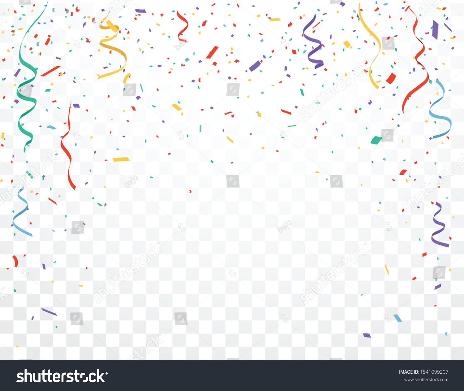 Colorful Confetti Ribbon Celebrations Design Isolated Stock Vector ...