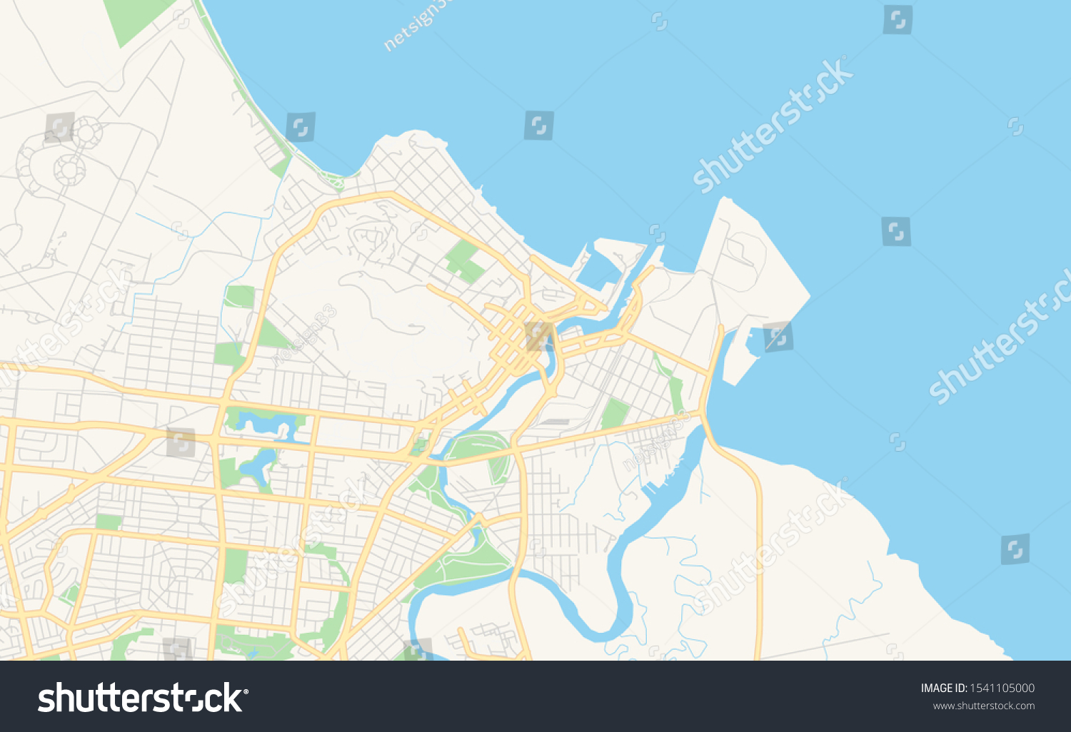 Printable Street Map Townsville Australia Map Stock Vector (Royalty ...