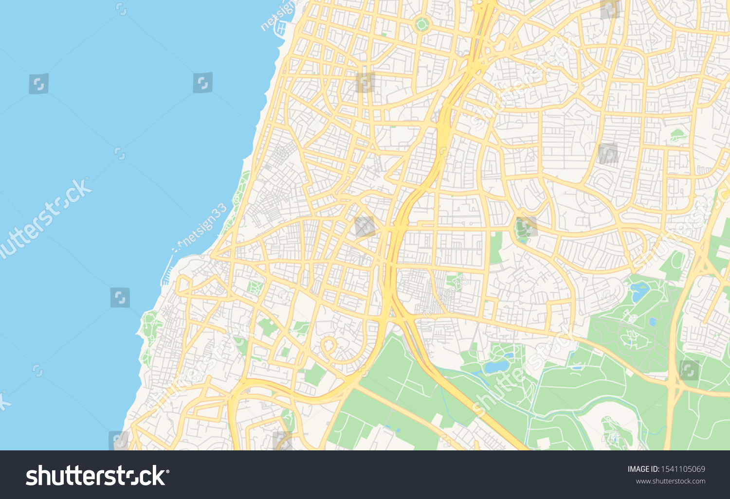 Stock Vector Printable Street Map Of Bnei Brak District Tel Aviv Israel Map Template For Business Use 1541105069 