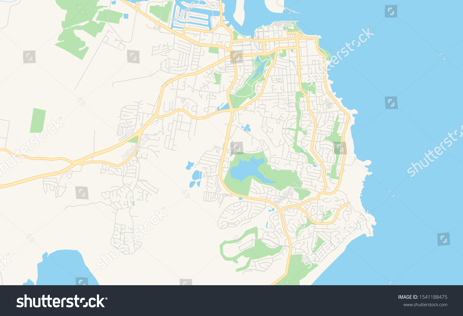 Printable Street Map Port Macquarie Australia Stock Vector (Royalty ...