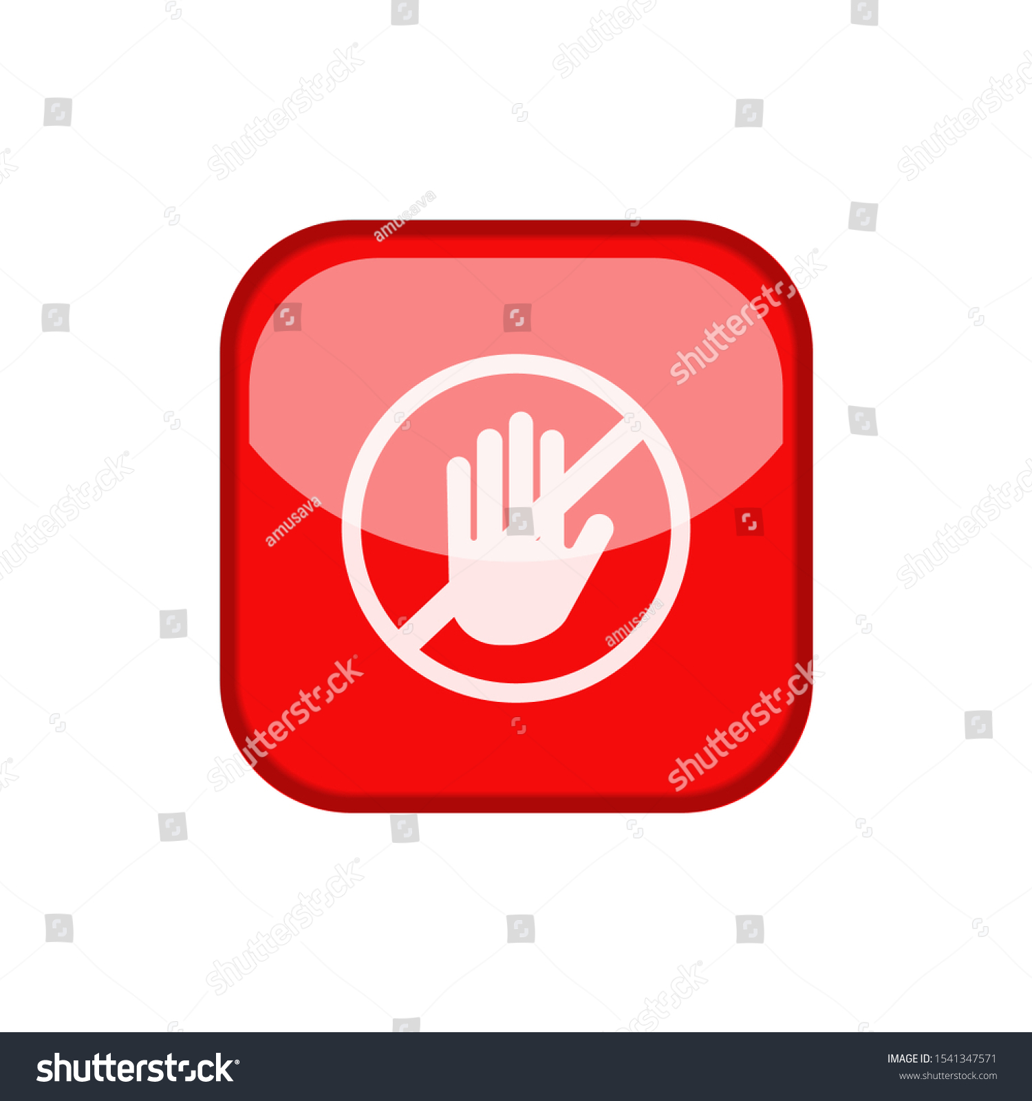 Glossy No Entry Do Not Touch Stock Vector (Royalty Free) 1541347571