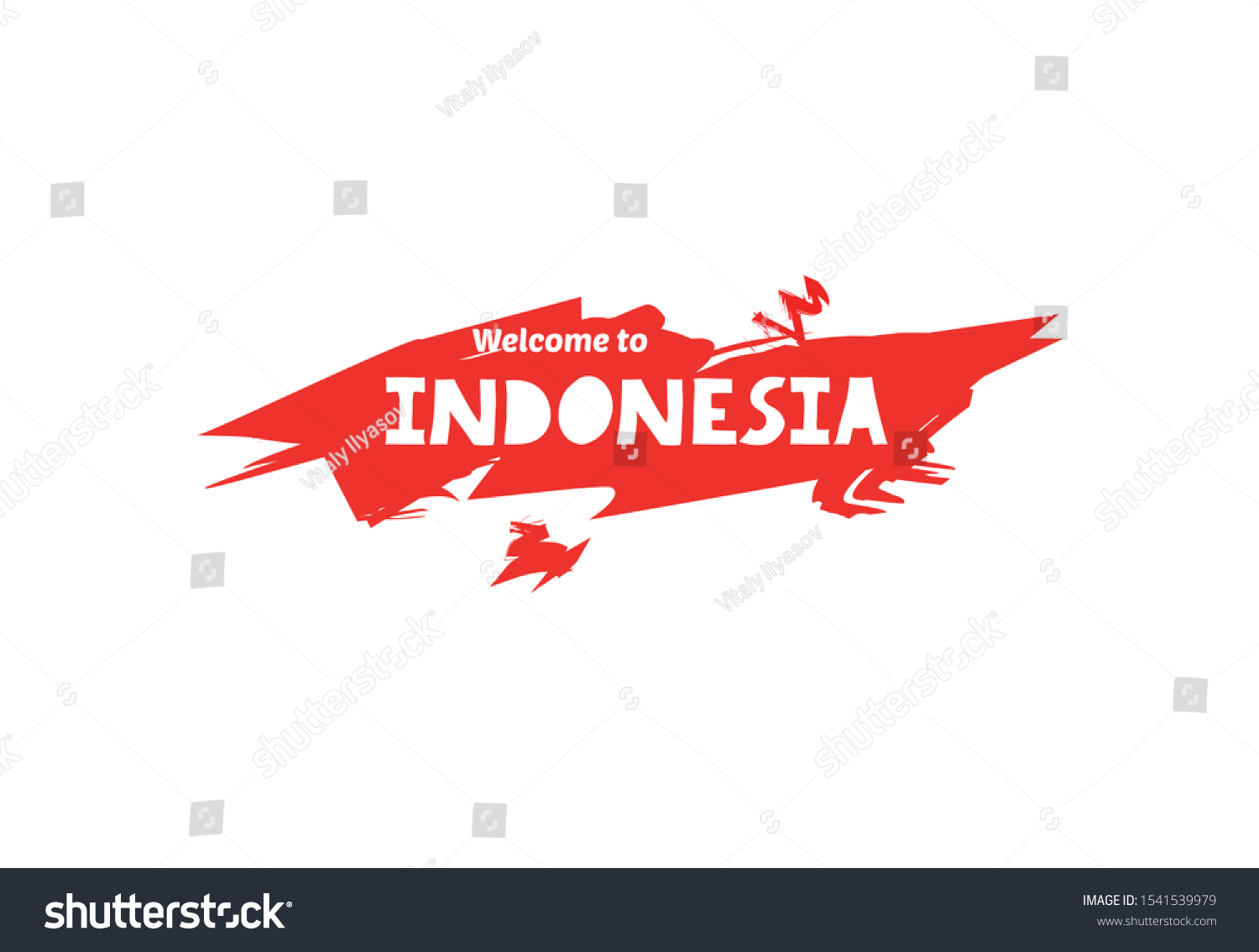 Welcome Indonesia Name Country Template Design Stock Vector (Royalty ...