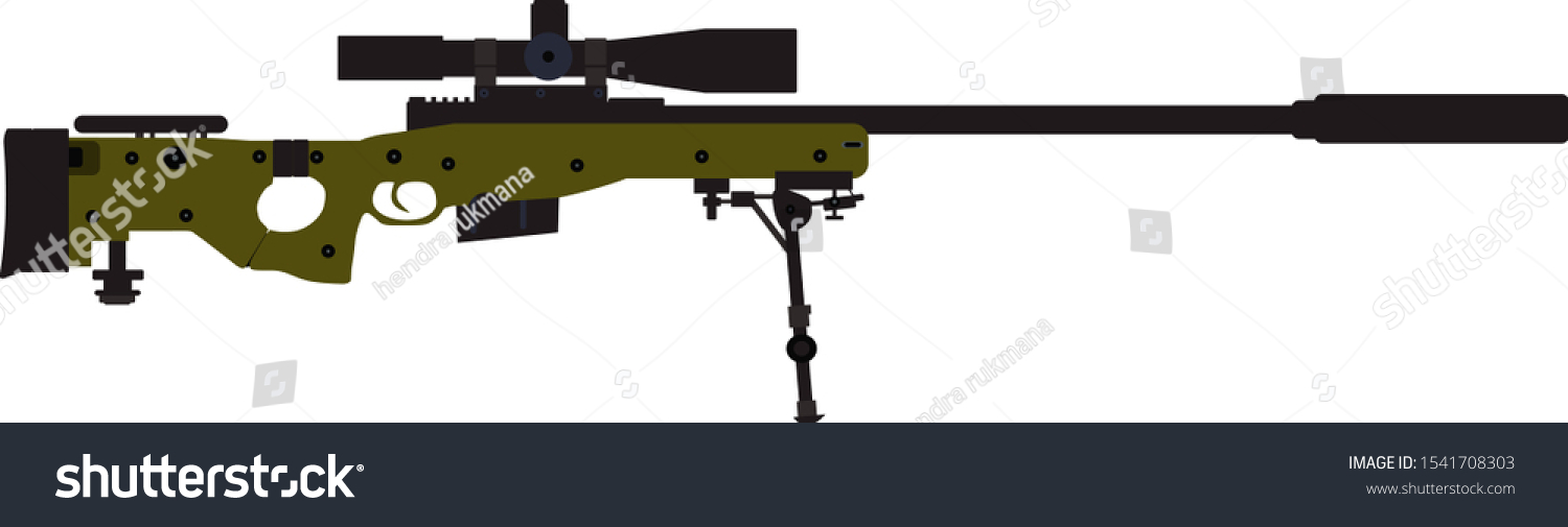 Weapon Sniper Awm Barret Vector Stock Vector Royalty Free Shutterstock