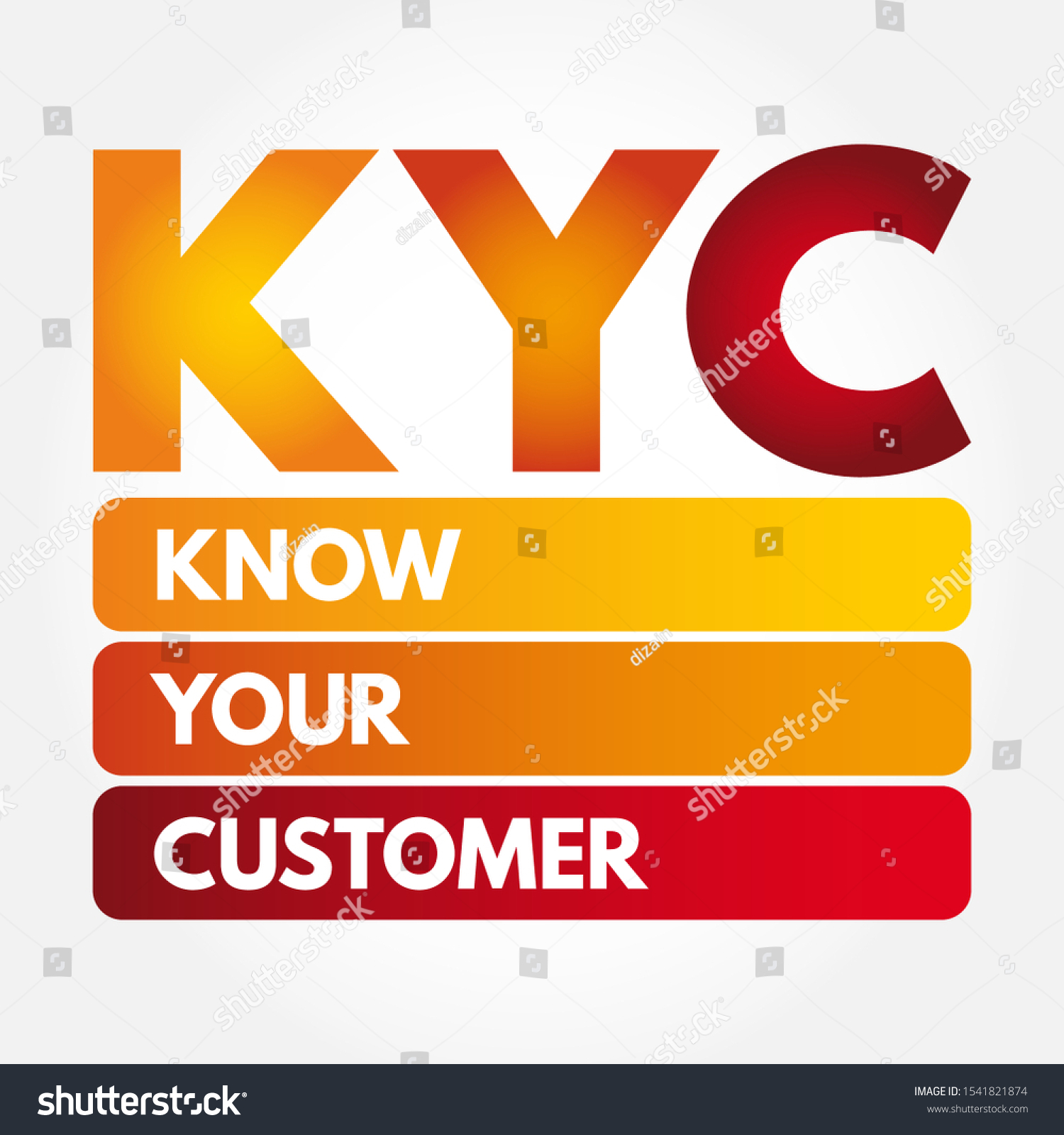 Kyc Know Your Customer Acronym Business Stock Vector (Royalty Free ...