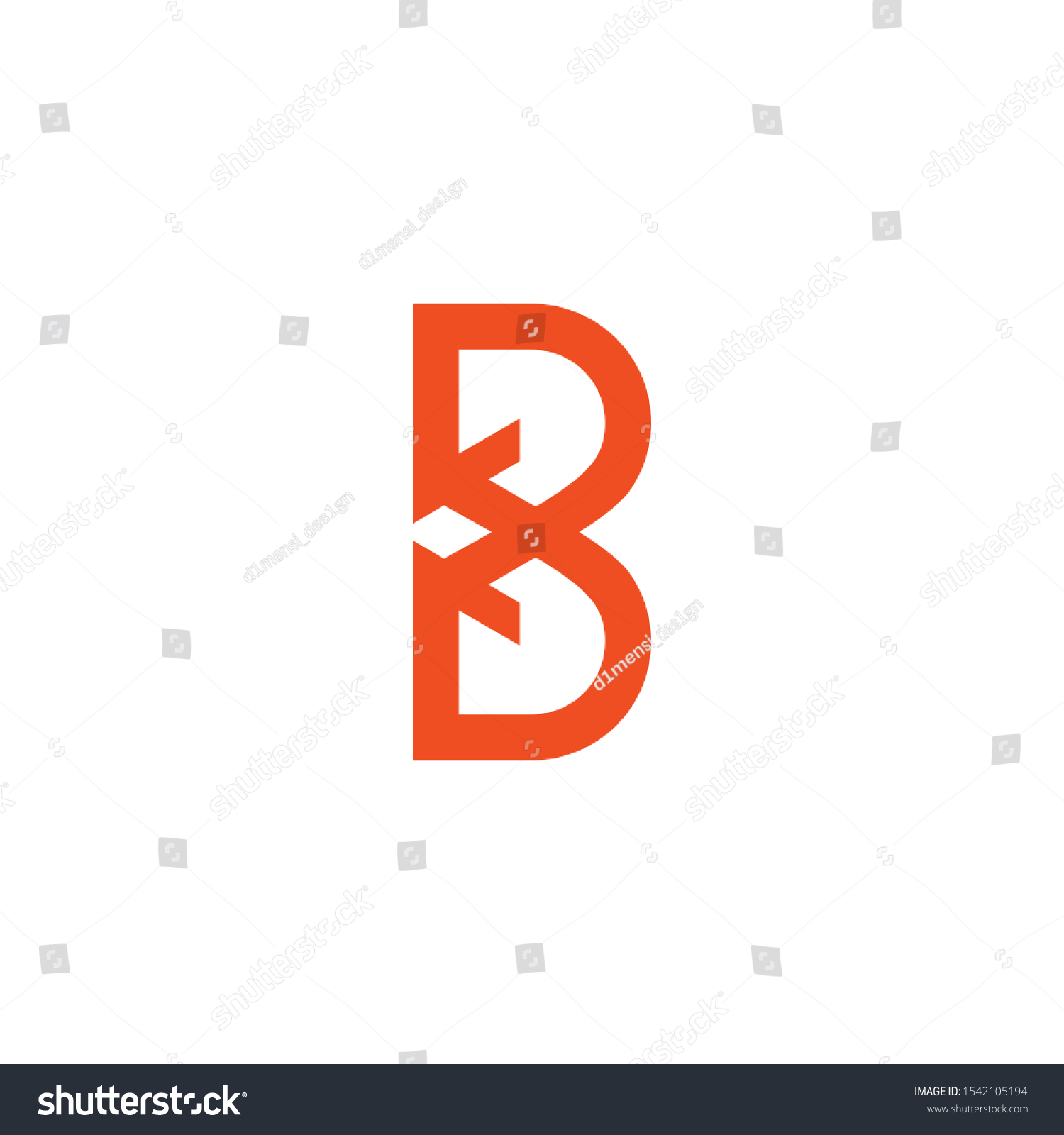 B Letter Icon Initial Logo Design Stock Vector (Royalty Free ...