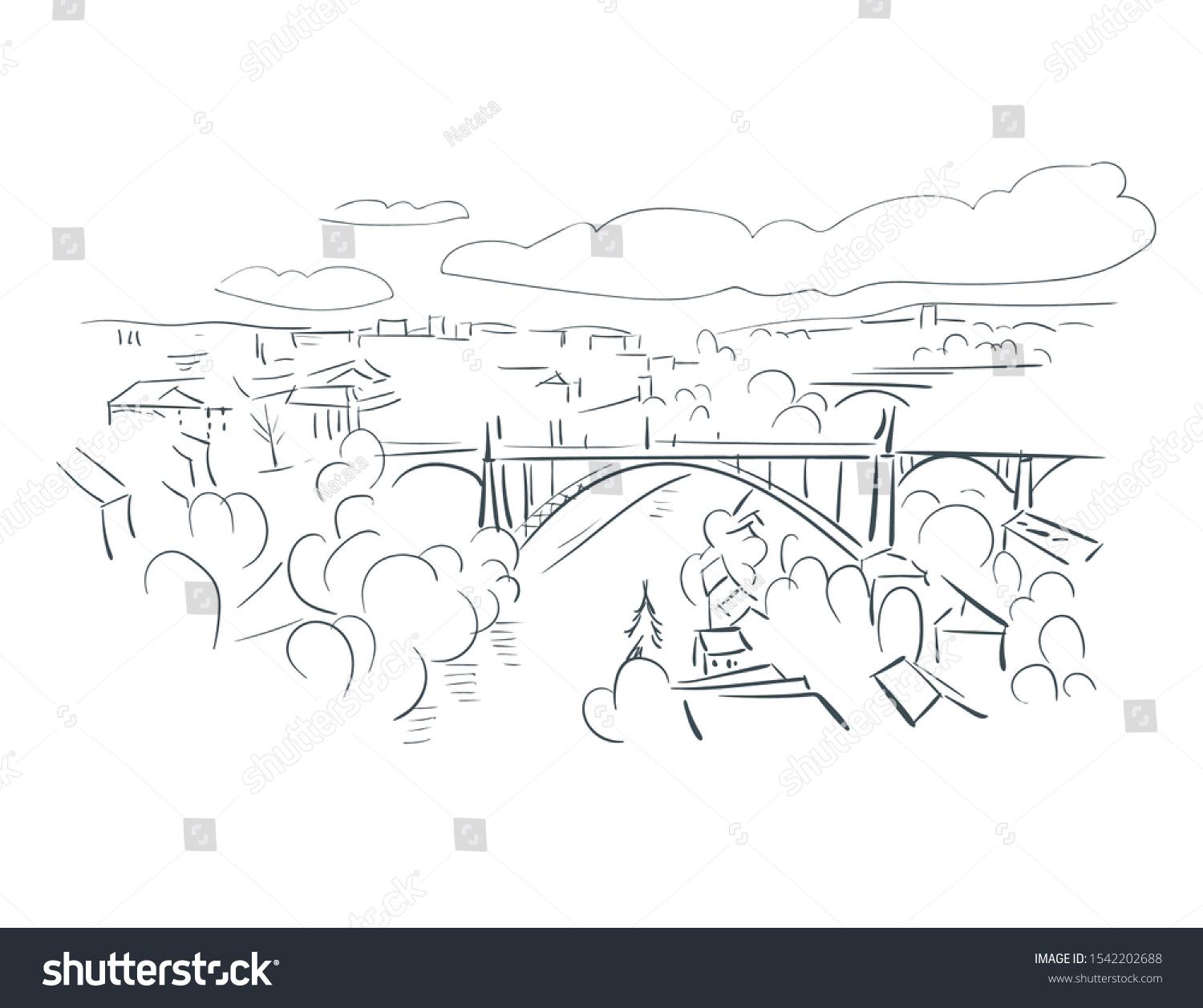 Bern Switzerland Europe Vector Sketch City Stock Vector (Royalty Free ...