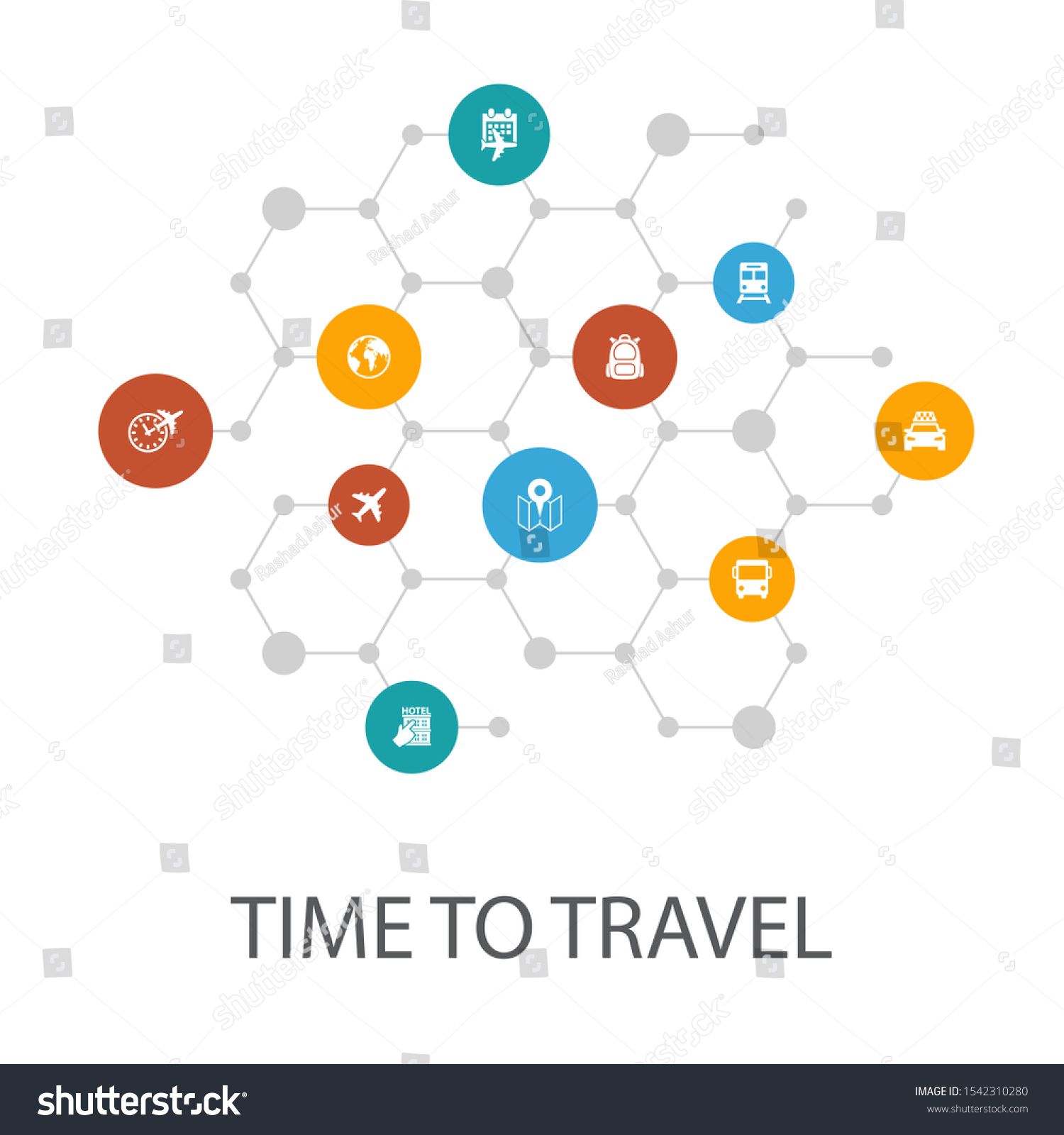 Time Travel Presentation Template Cover Layout Stock Illustration ...