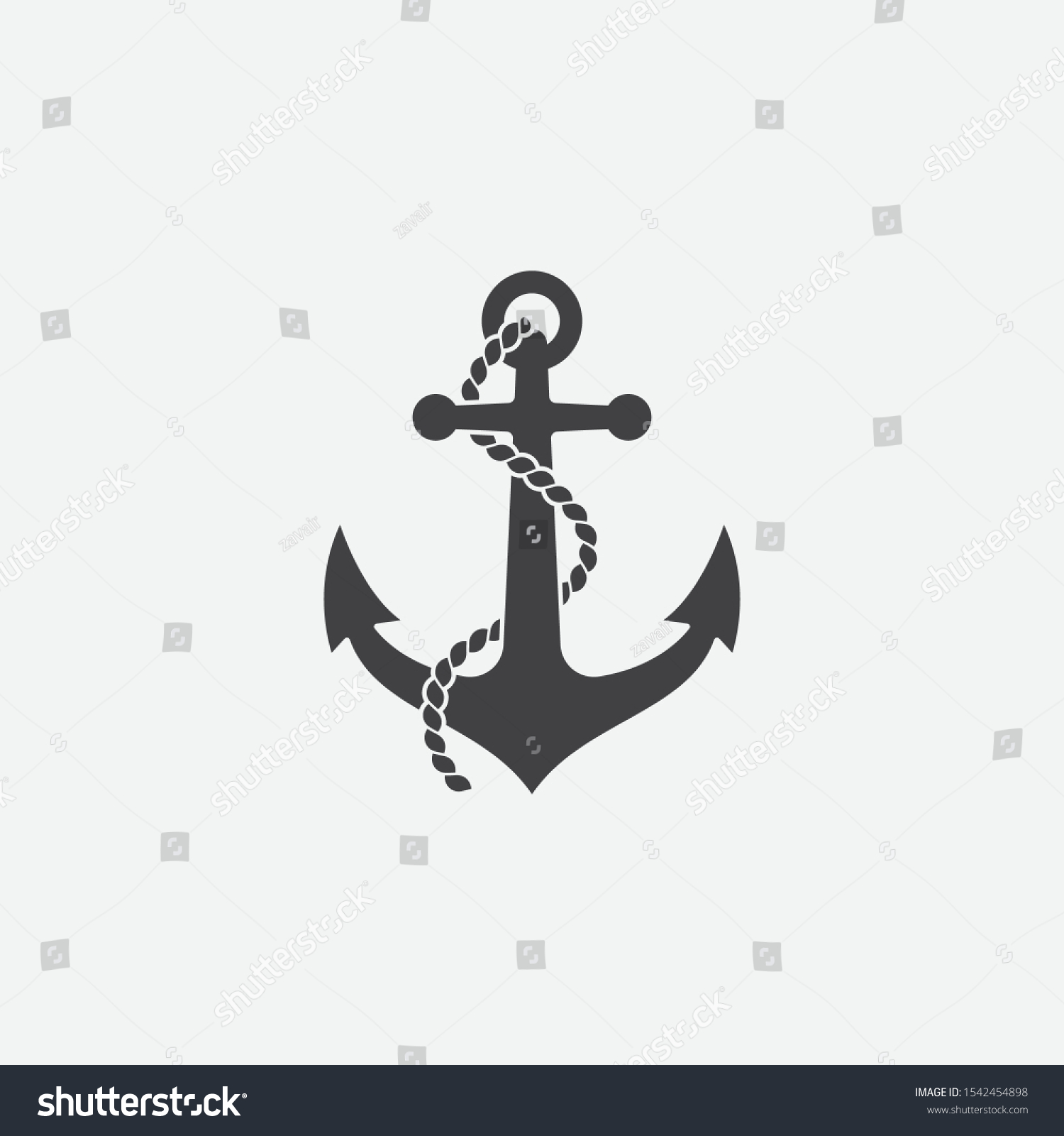 Anchor Rope Vector Logo Icon Nautical Stock Vector (Royalty Free ...