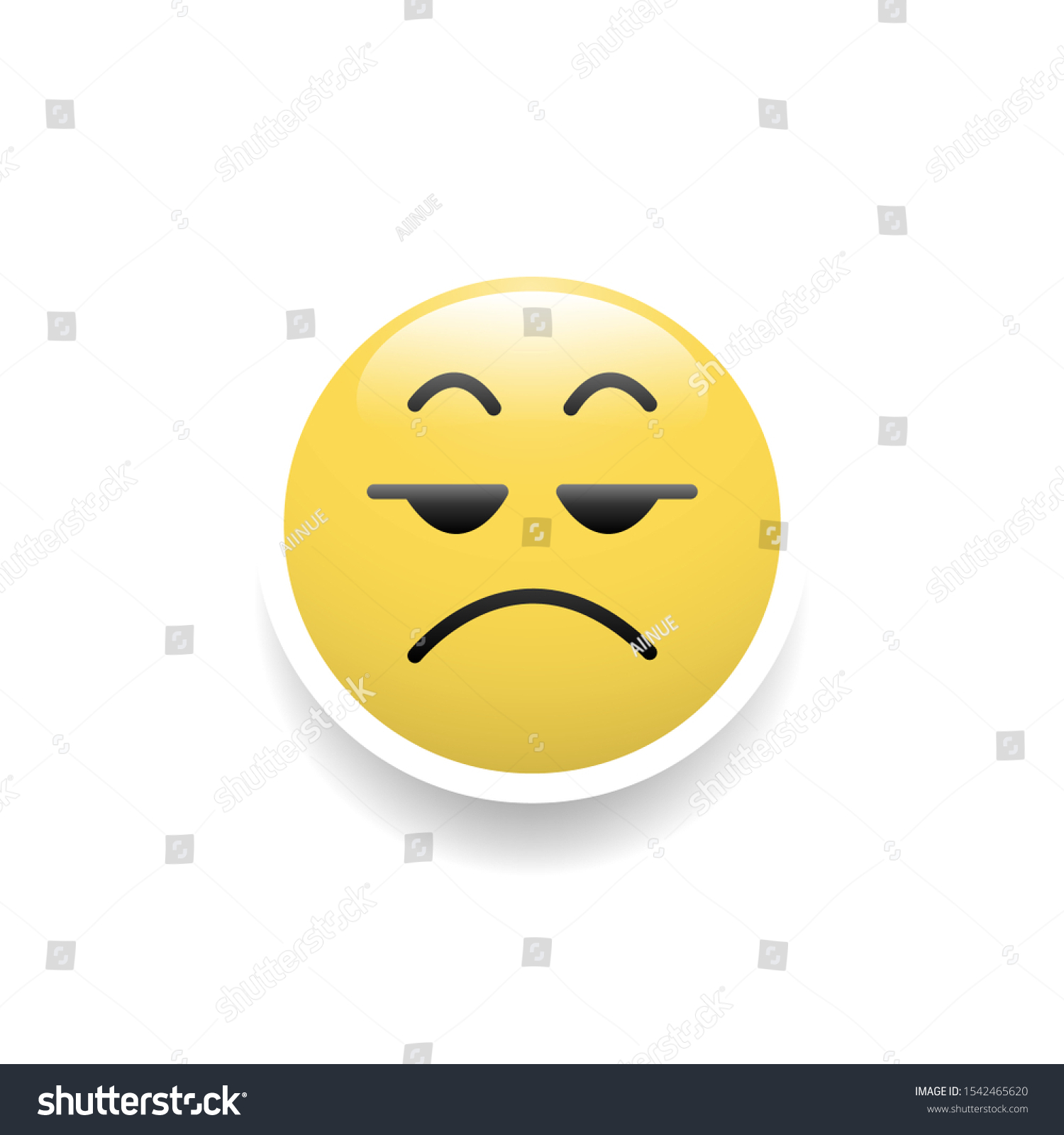 Sullen Face Emoticonvector Illustration Stock Vector (Royalty Free ...