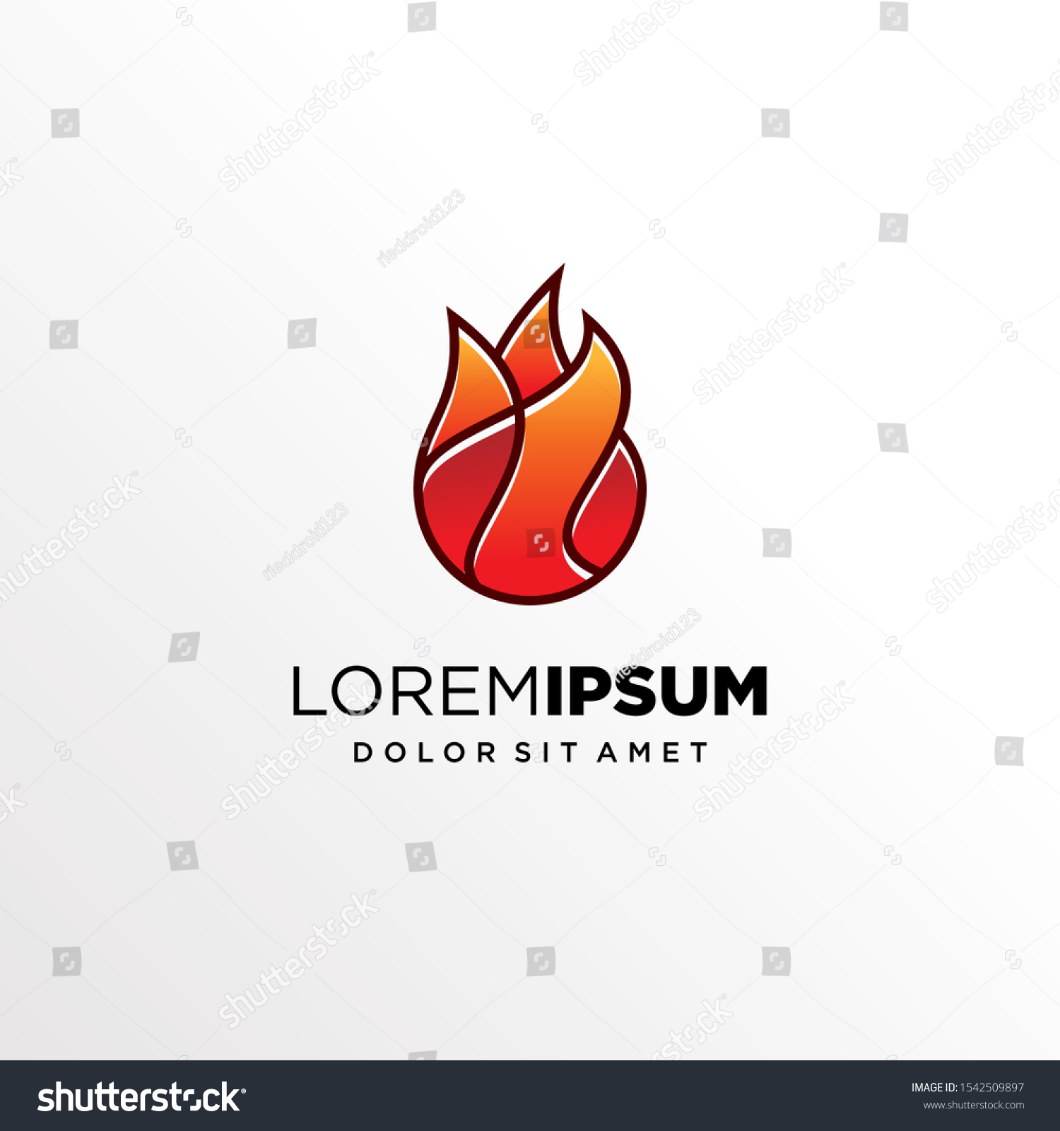 Outline Flame Logo Design Vector Stock Vector (Royalty Free) 1542509897 ...