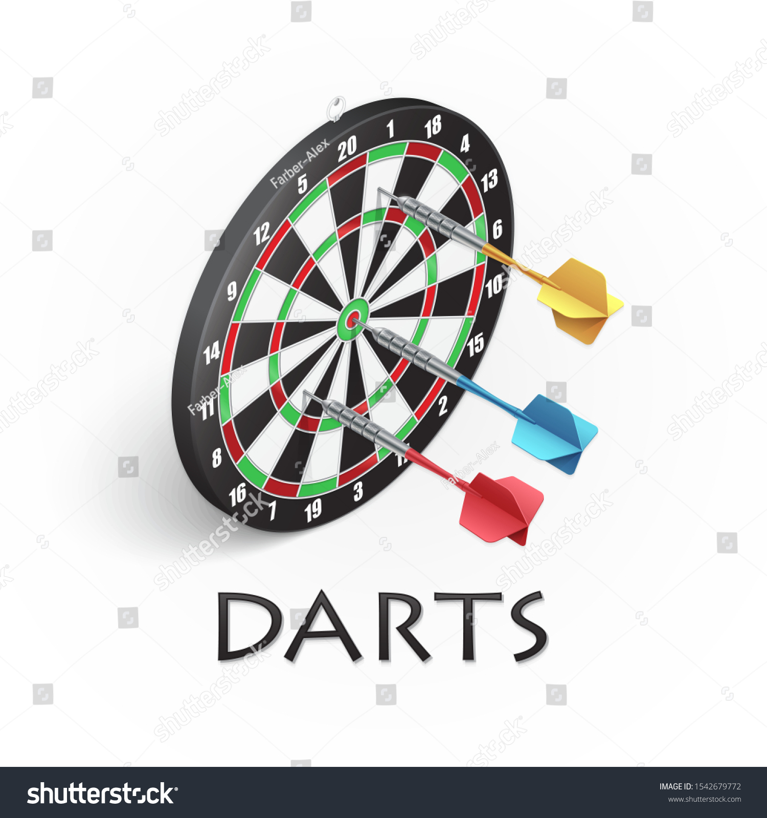 Darts Game Background Vector Illustration Showing Stock Vector (Royalty ...