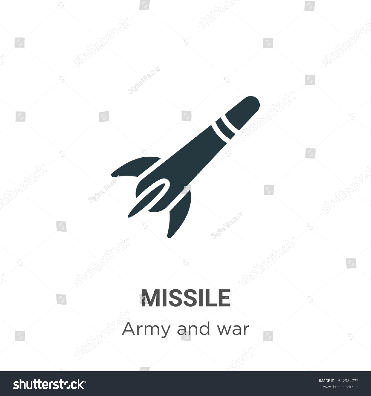 Missile Vector Icon On White Background Stock Vector (Royalty Free ...