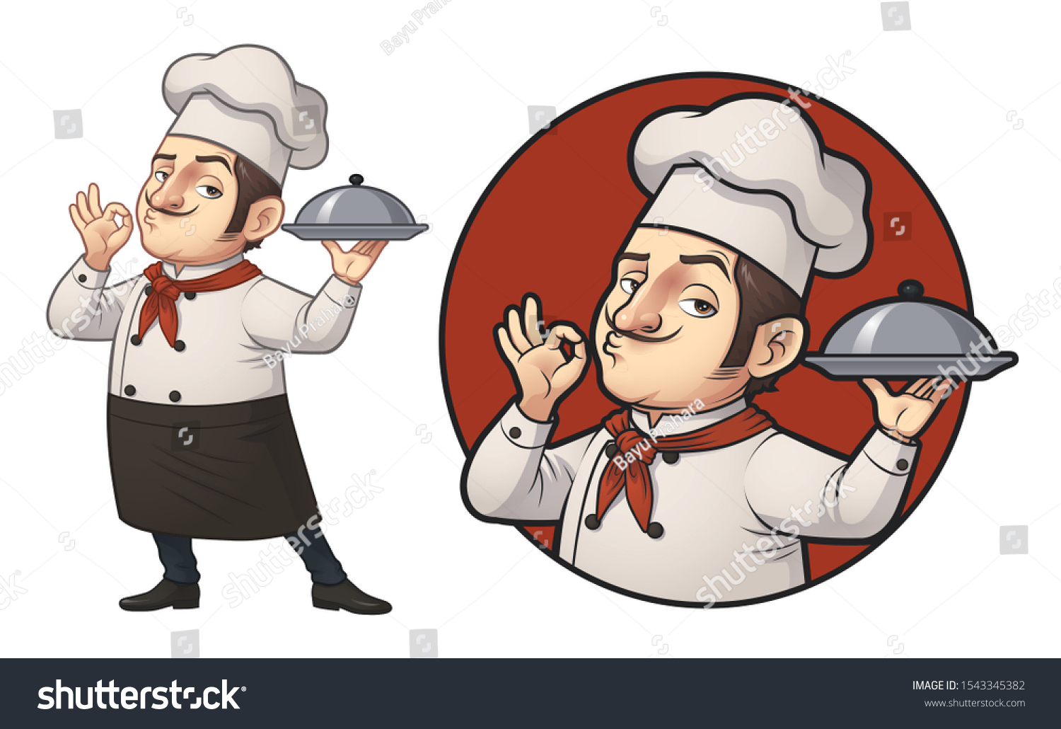 Cartoon Chef Logo Illustration Vector Eps Stock Vector (royalty Free 