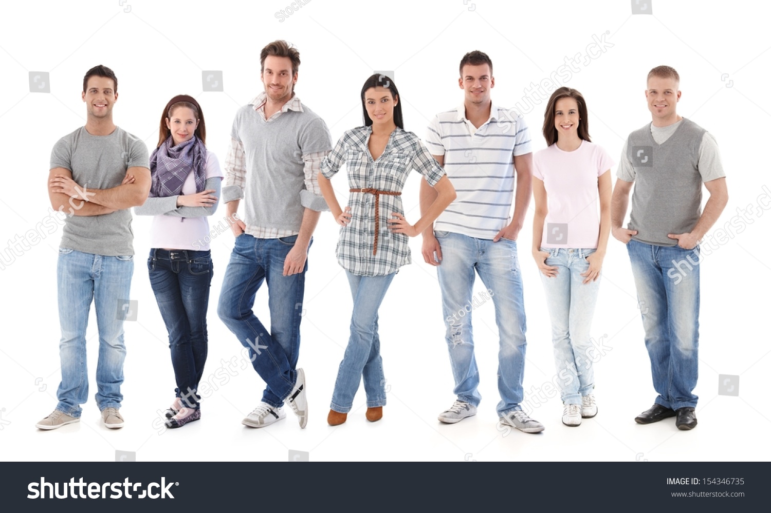 Group Portrait Happy Young People Together Stock Photo 154346735 ...