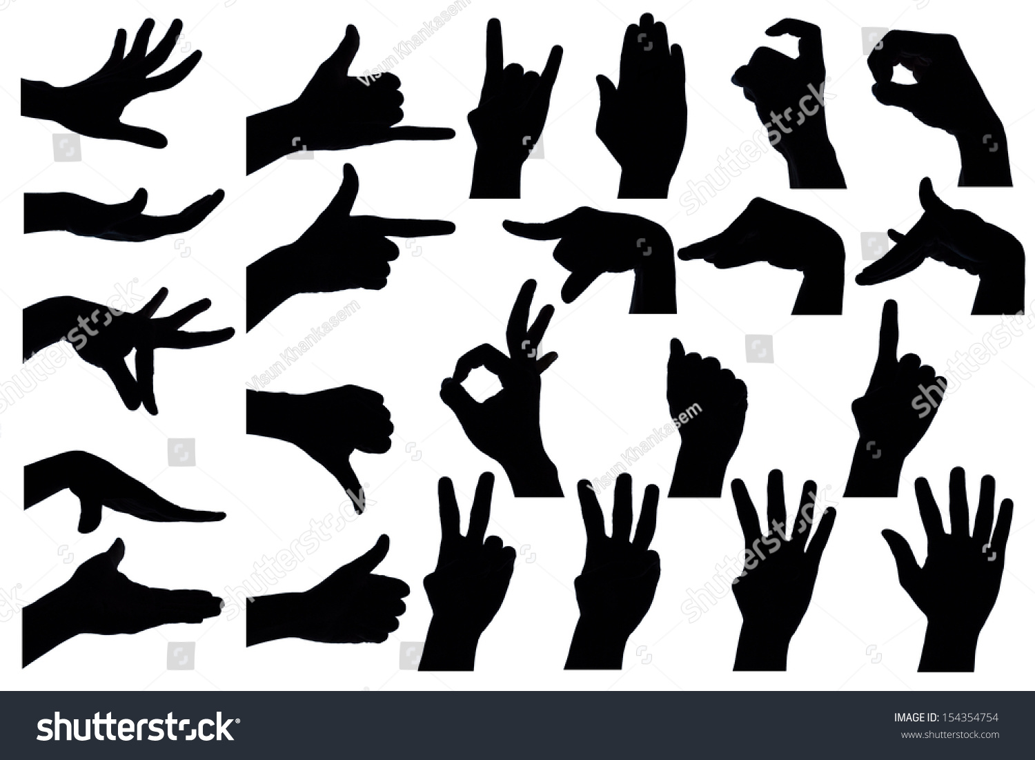 Black Hand Sign On White Background Stock Photo 154354754 | Shutterstock