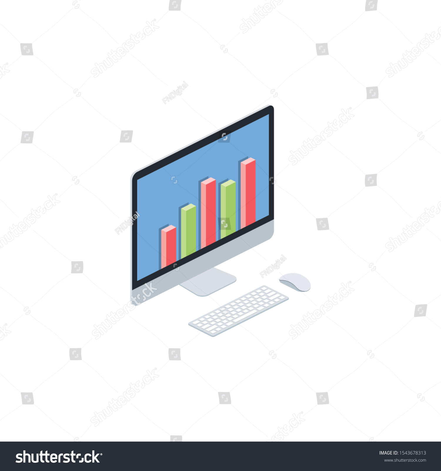 Computer Graphics Charts Vector 3d Isometric Stock Vector (Royalty Free ...