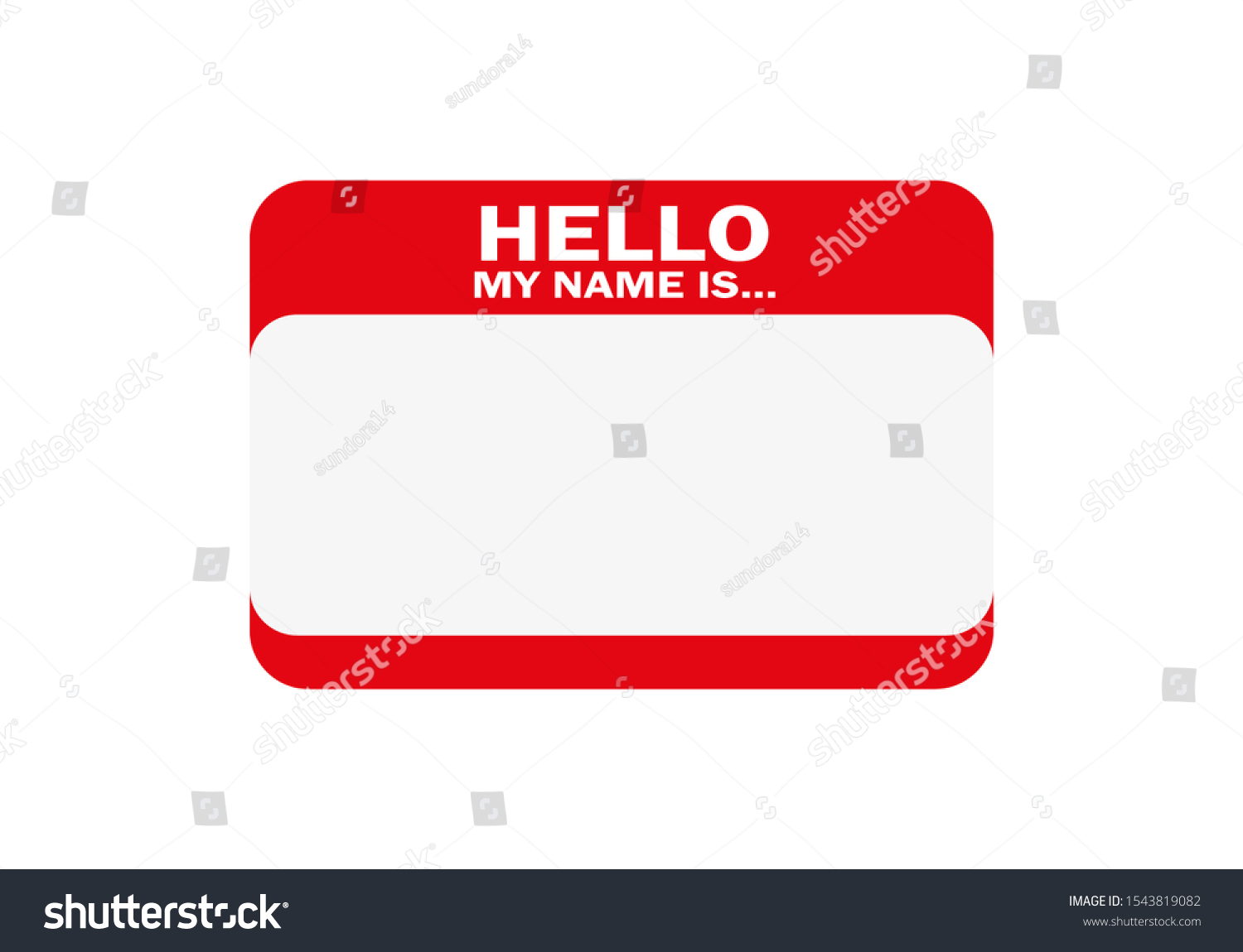 Red Blank Name Tag Sticker On Stock Vector (Royalty Free) 1543819082 ...