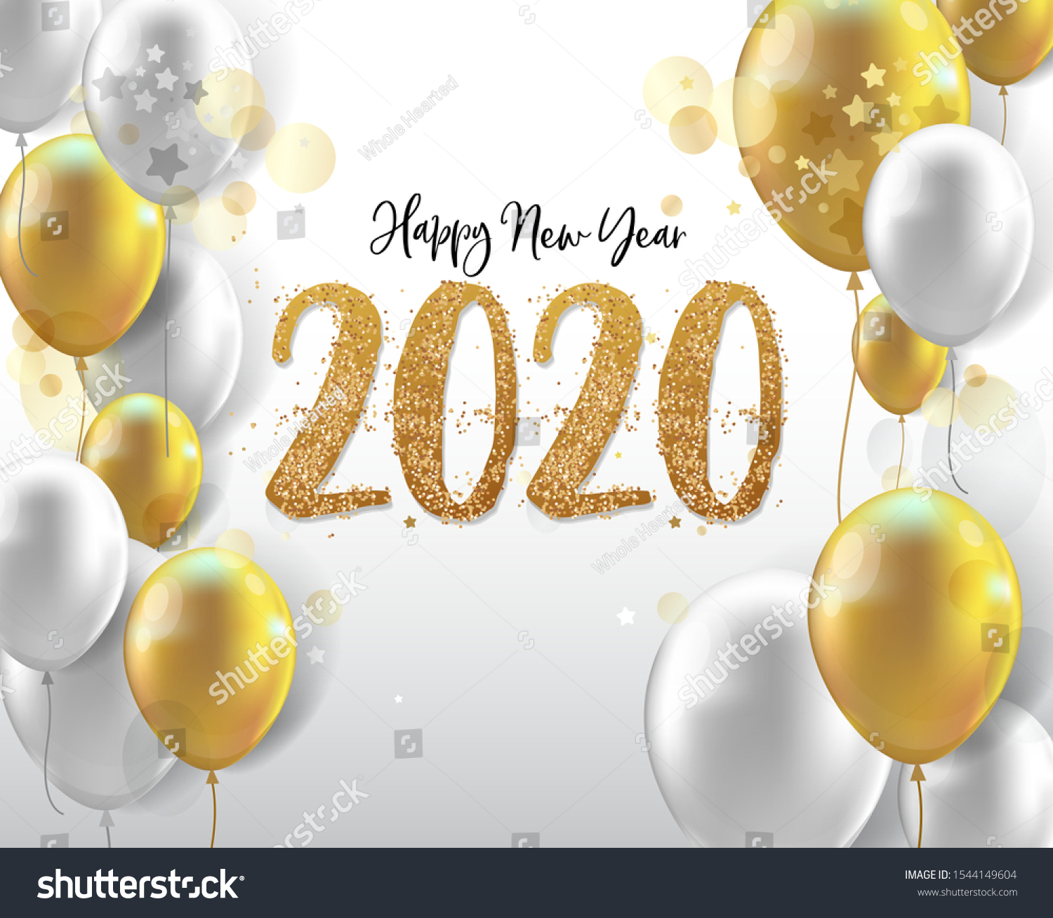 Happy New Year 2020 Golden Numbers Stock Vector (Royalty Free ...