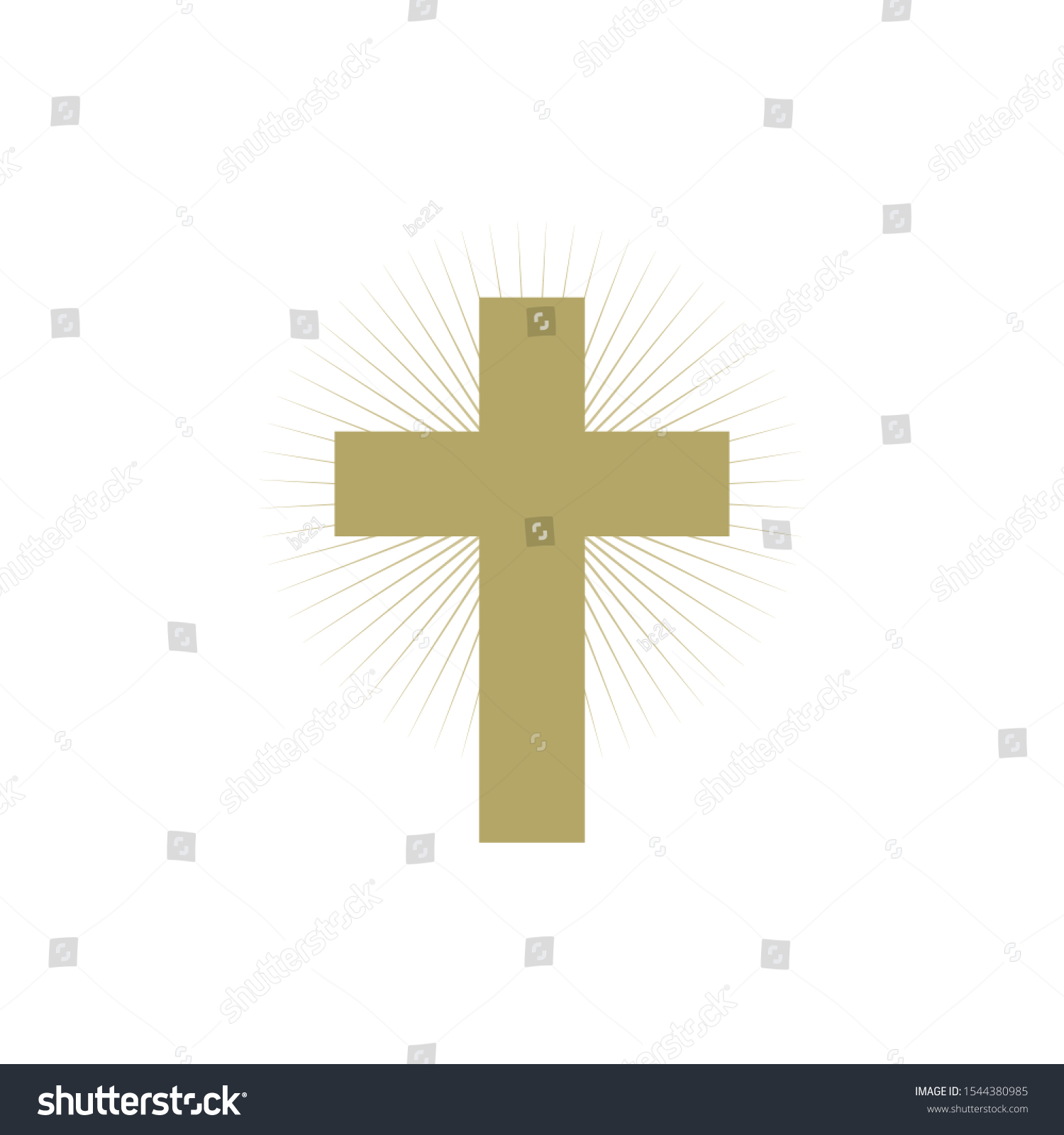 Gold Cross Light Rays Behind Vector Stock Vector (Royalty Free ...