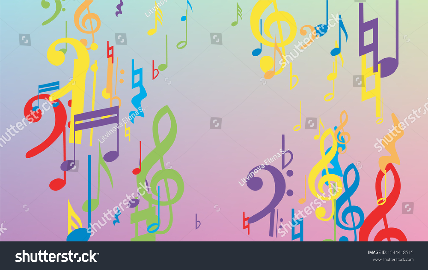 Disco Background Colorful Musical Notes Symbol Stock Vector (Royalty ...