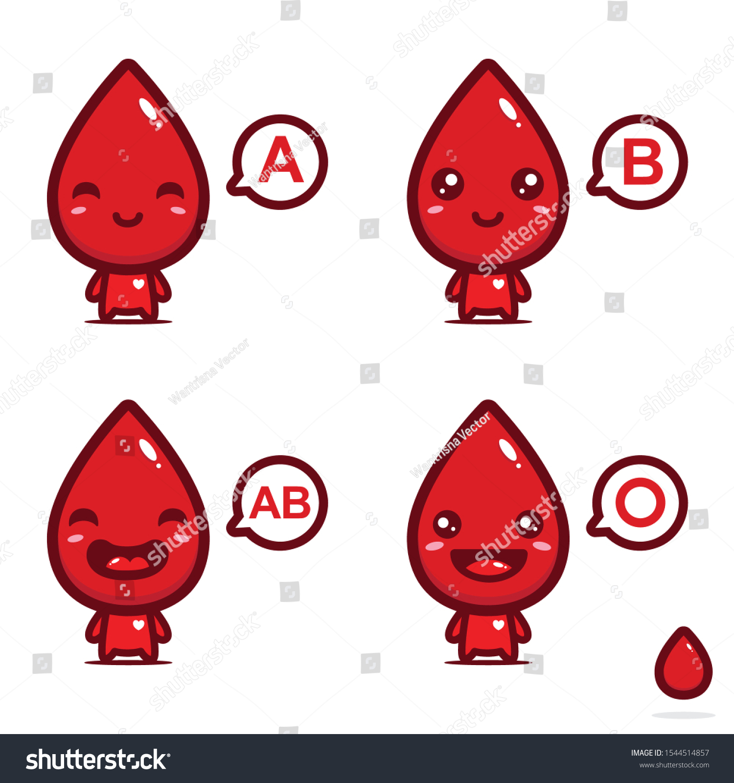 Cute Blood Vector Mascot Design Stock Vector (Royalty Free) 1544514857 ...