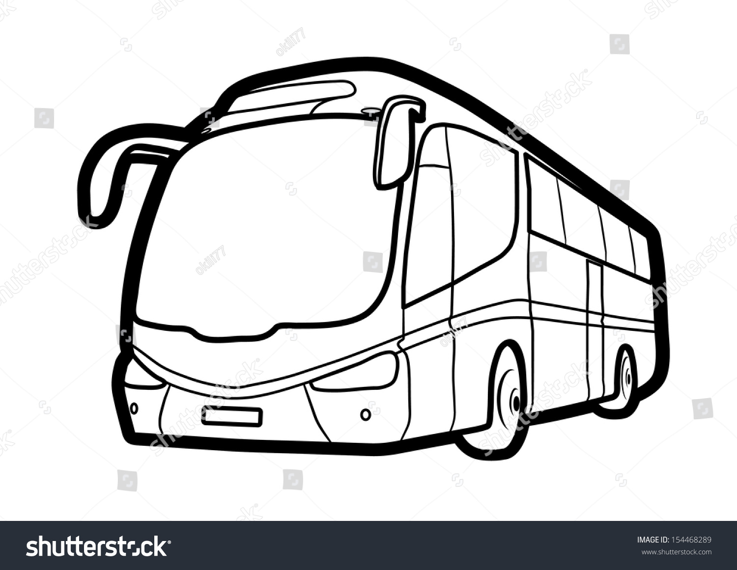 Автобусы контурный вектор