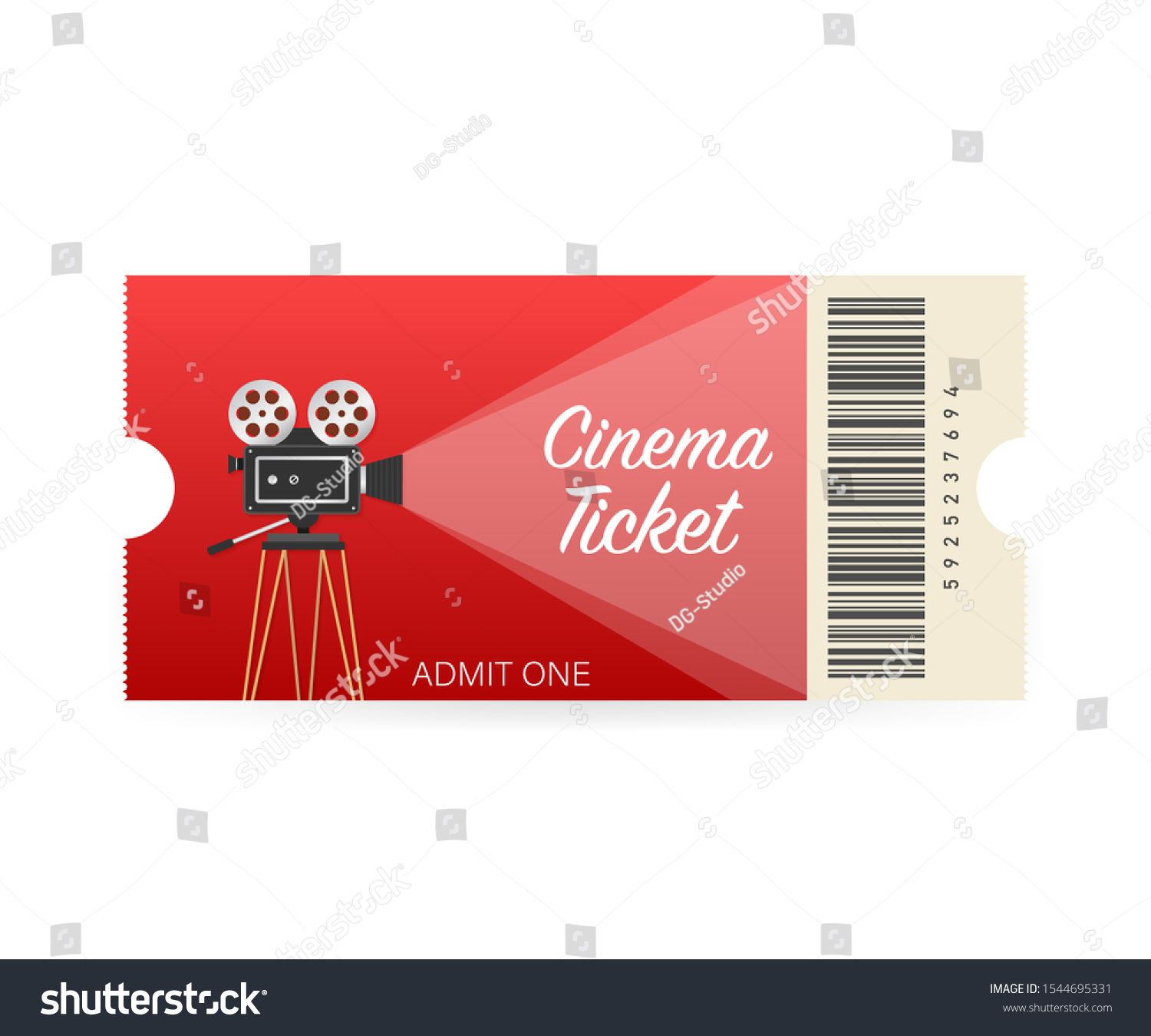 Cinema Tickets Isolated On White Background Stock Vector (Royalty Free ...