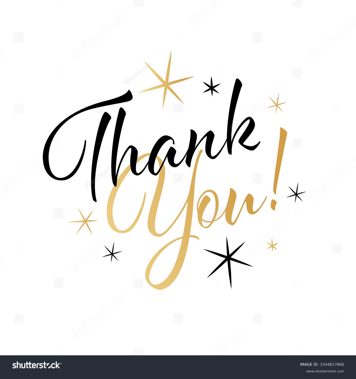 Thank You Calligraphy Stars Stock Vector (Royalty Free) 1544817866 ...