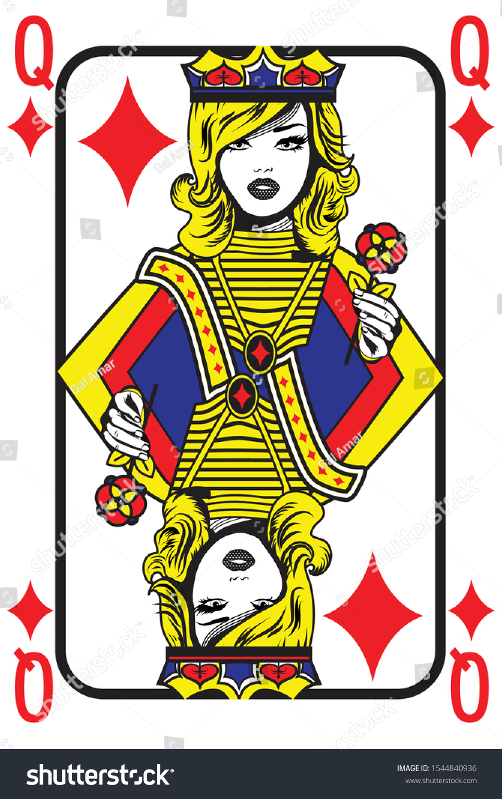 Pop Art Queen Card Vector Illustration Stock Vector (Royalty Free ...