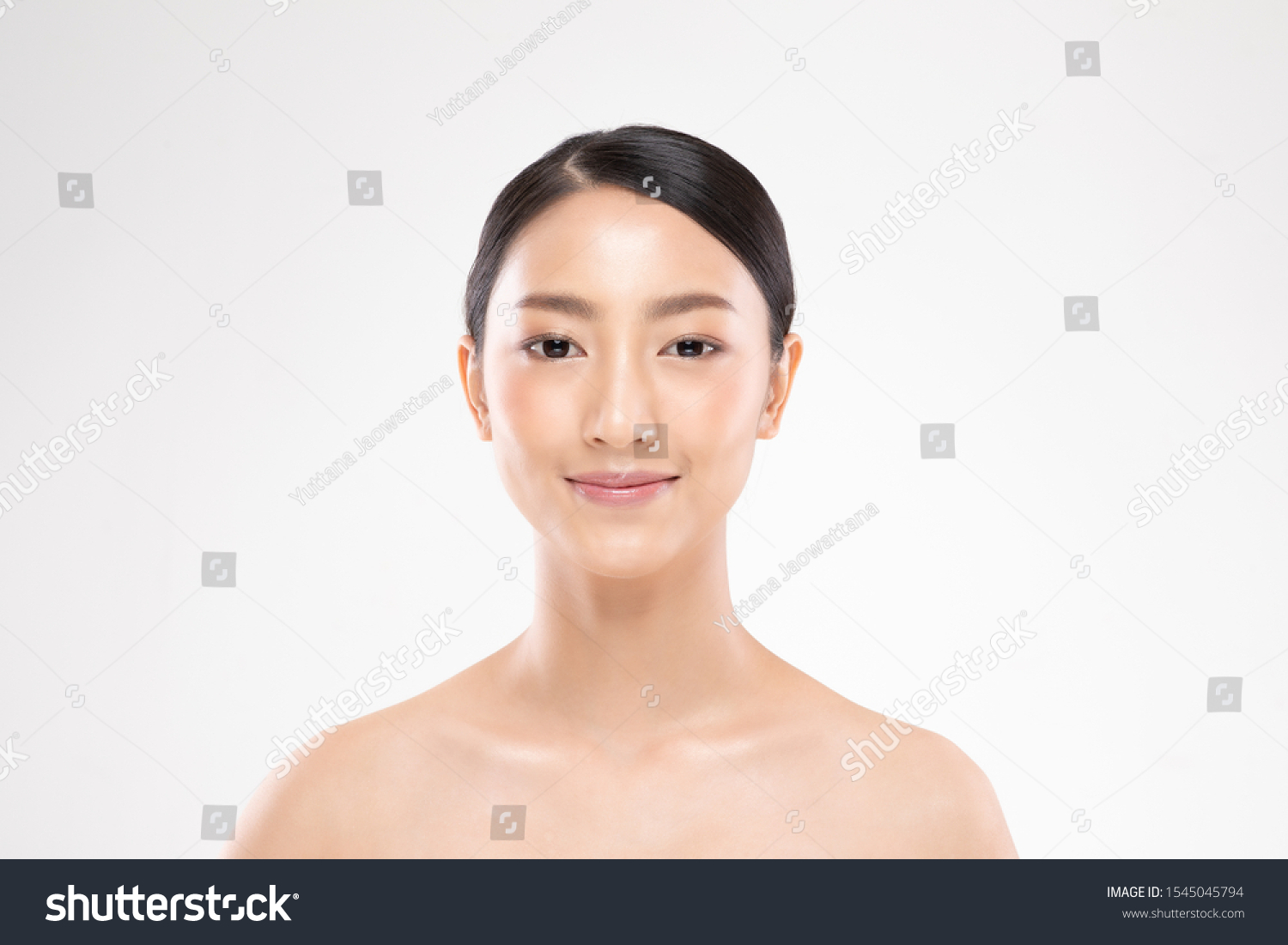 Beautiful Asian Woman Looking Camera Smile Stock Photo 1545045794 ...