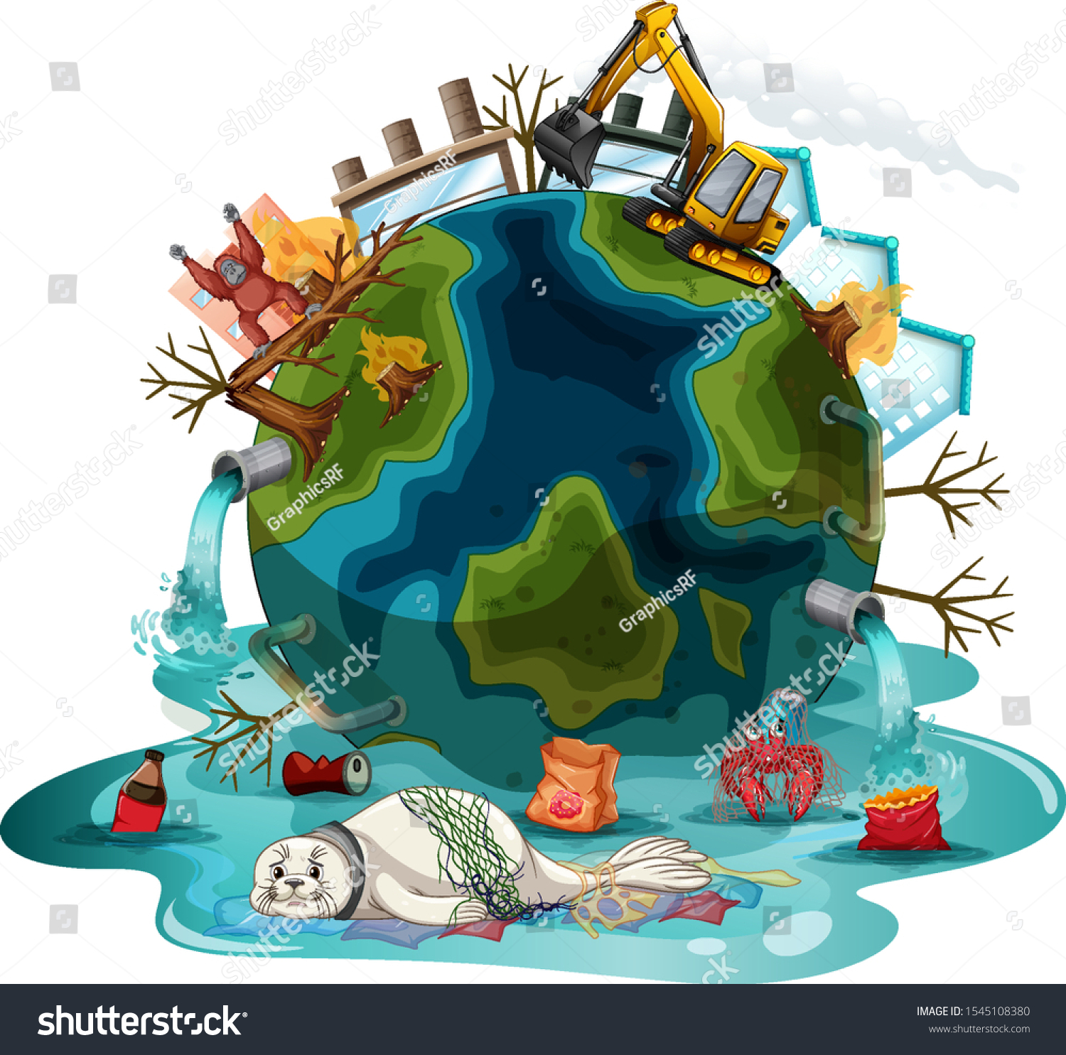 13,240 Earth pollution cartoon Images, Stock Photos & Vectors ...