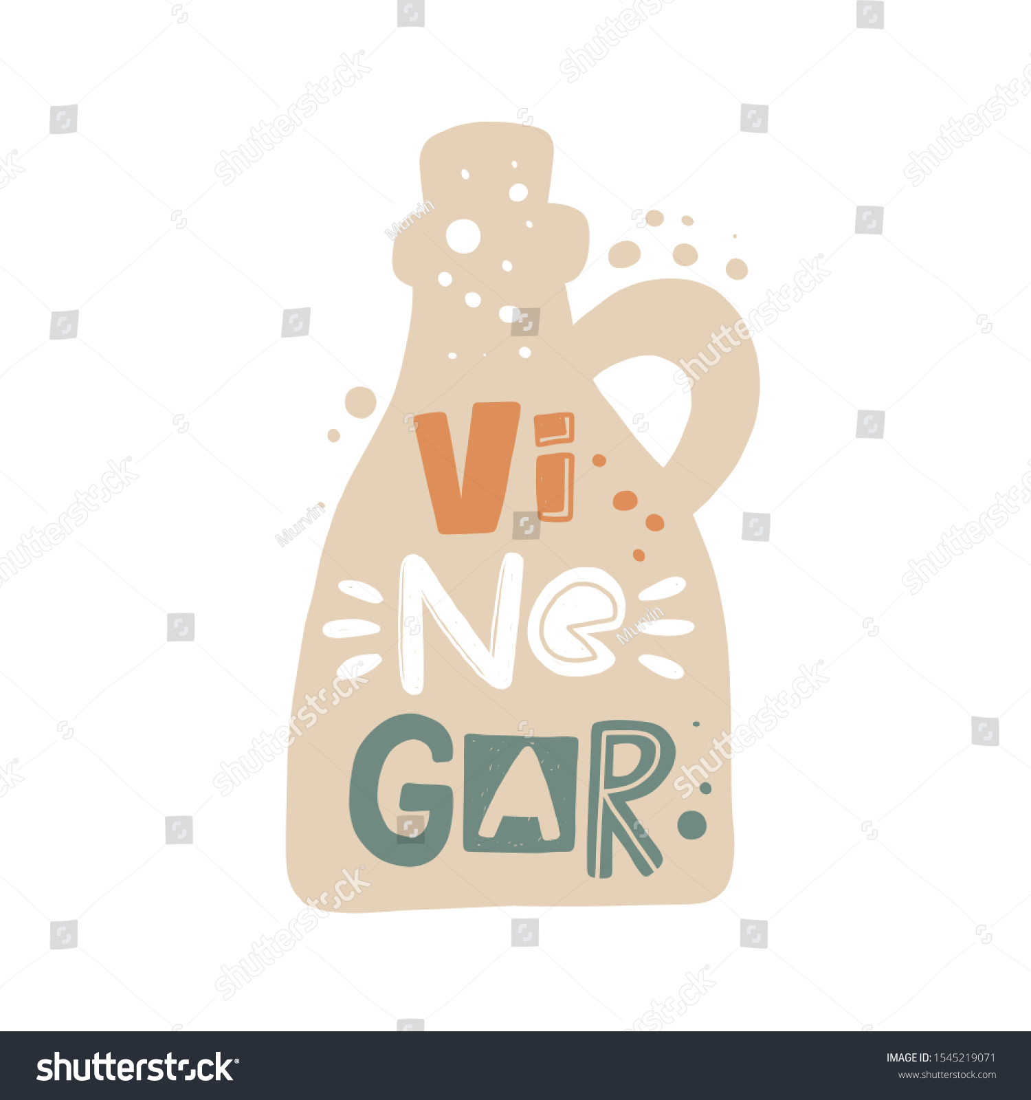 Vinegar Hand Drawn Illustration Typography Flavoring Stock Vector ...