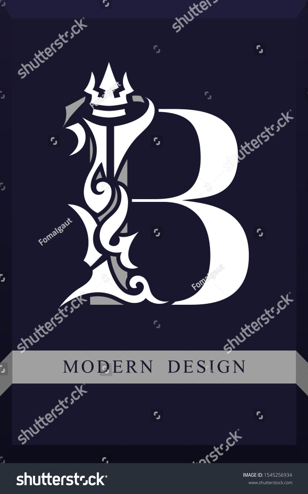 Elegant Capital Letter B Graceful Royal Stock Vector (Royalty Free ...