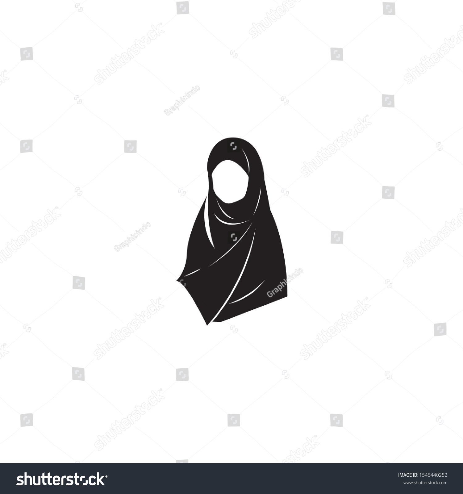 Hijab Women Black Silhouette Vector Icons Stock Vector (Royalty Free ...