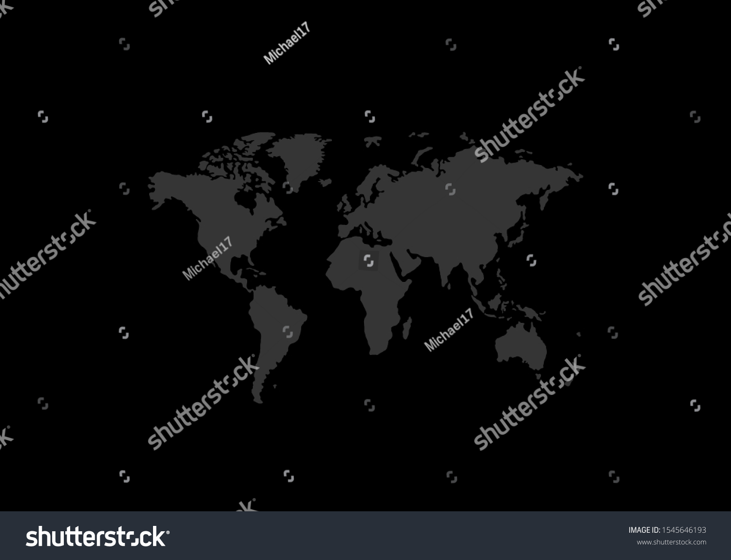 World Map Vector Isolated On Black Stock Vector (Royalty Free ...