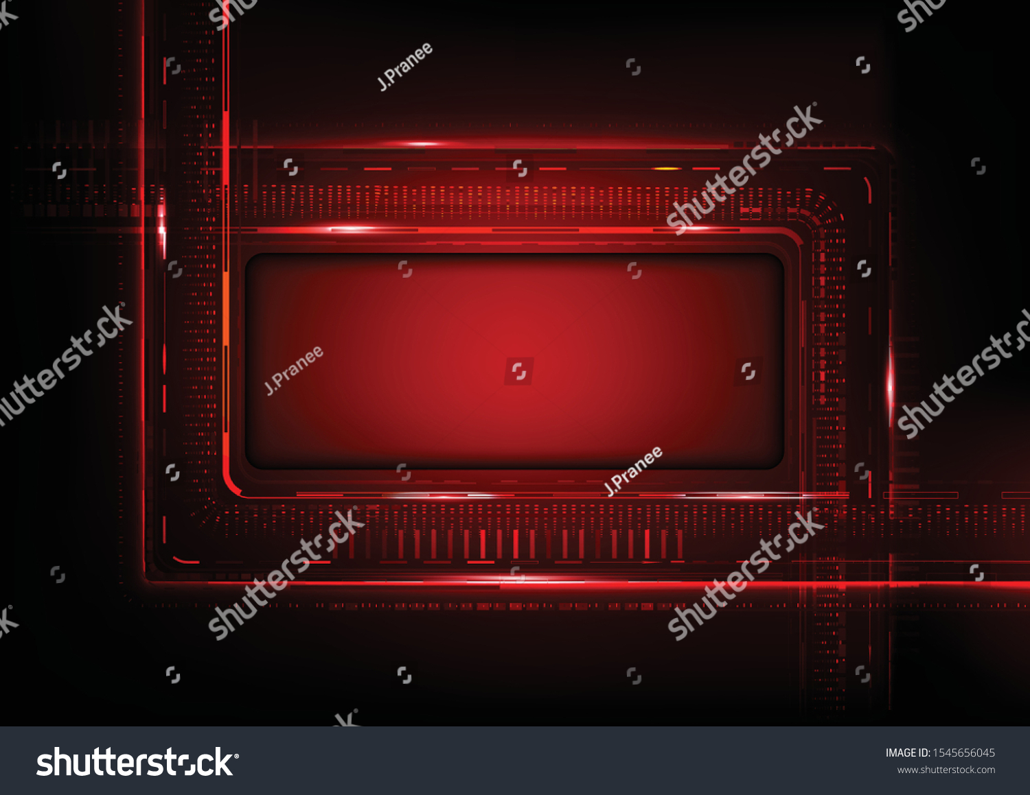 Digital Technology Futuristic Abstract Red Background Stock Vector ...