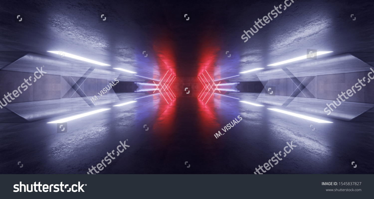 Sci Fi Futuristic Neon Glowing Red Stock Illustration 1545837827 ...