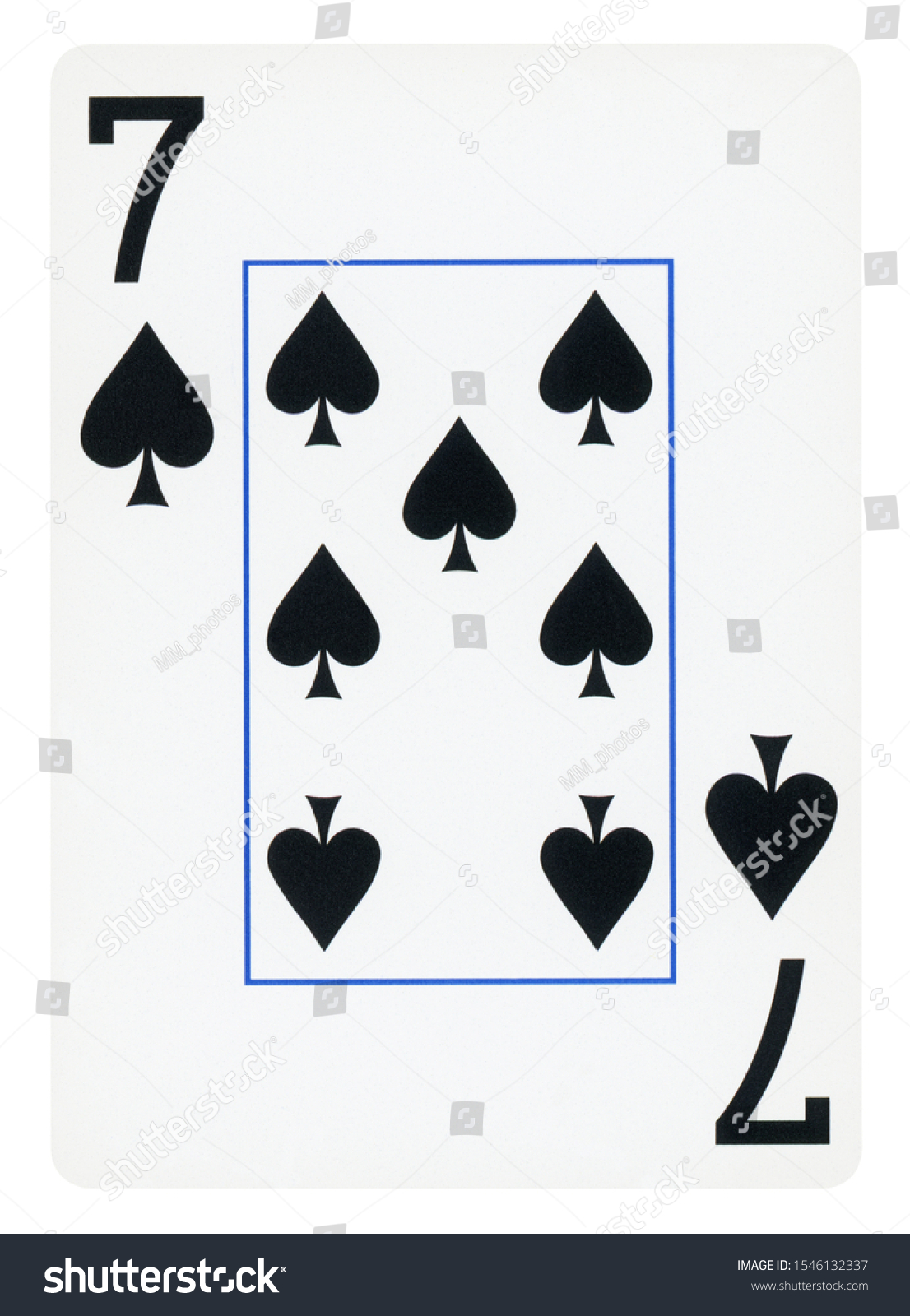 Seven Spades Playing Card Isolated On Stock Illustration 1546132337 ...