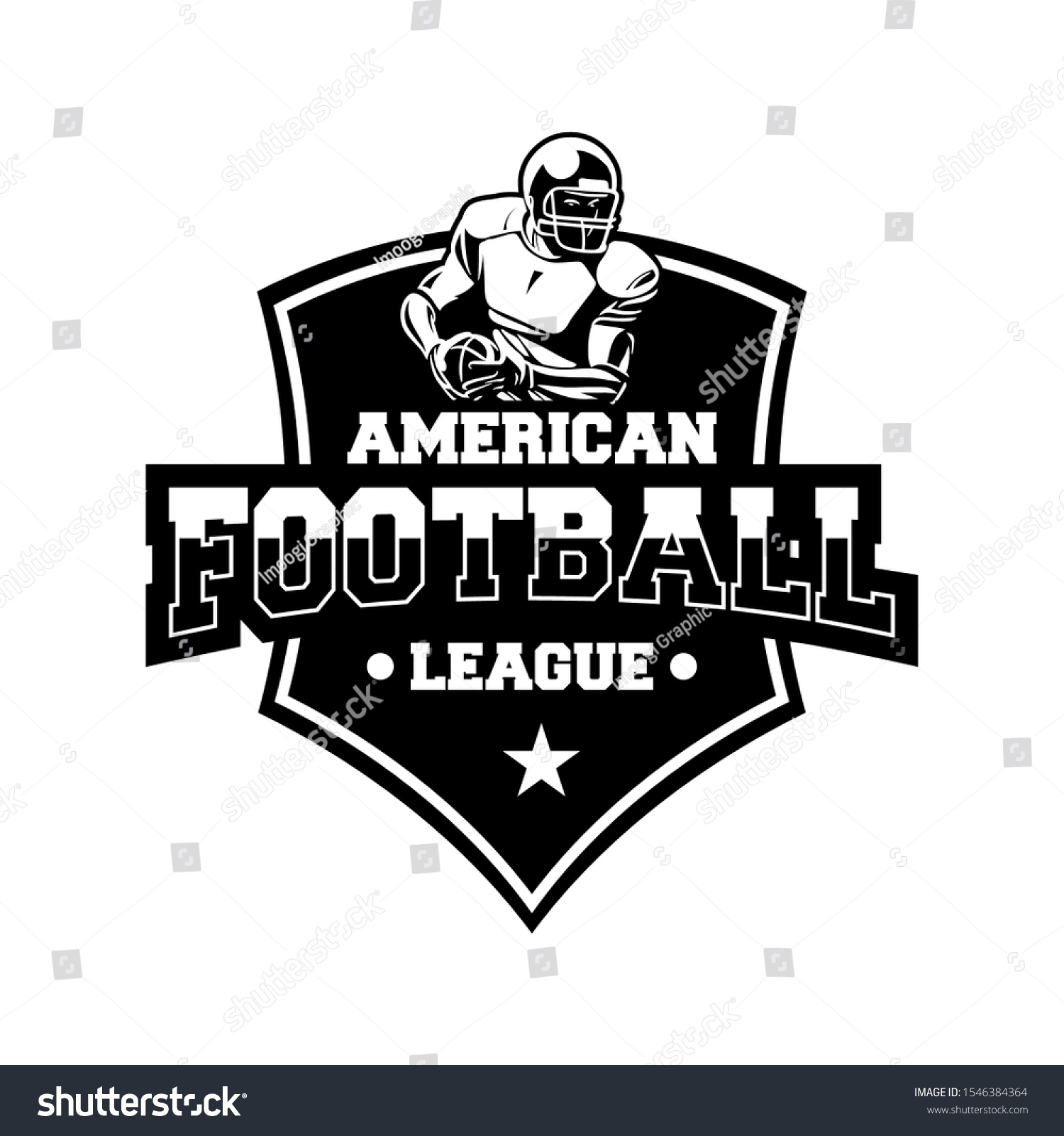 American Football Shield Badge Emblem Logo Stock Vector (Royalty Free ...