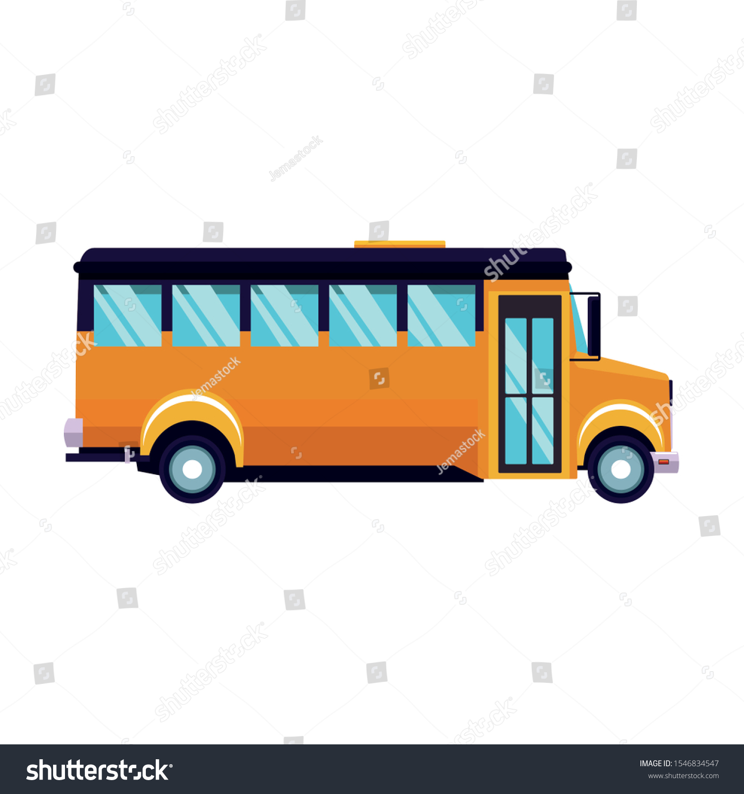 Side View School Bus Icon Over Stock Vector (Royalty Free) 1546834547 ...